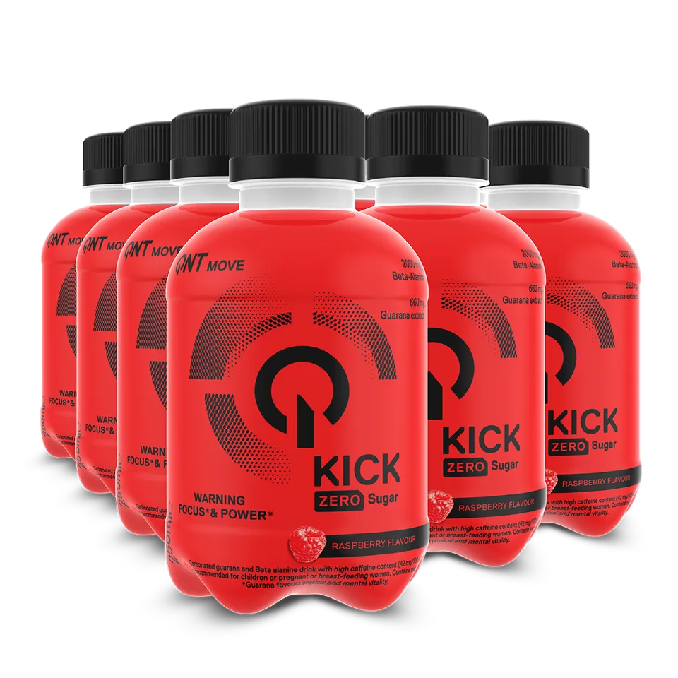 QNT Pre-Workout Kick Pre Workout 12 x 250 ml lampone con caffeina