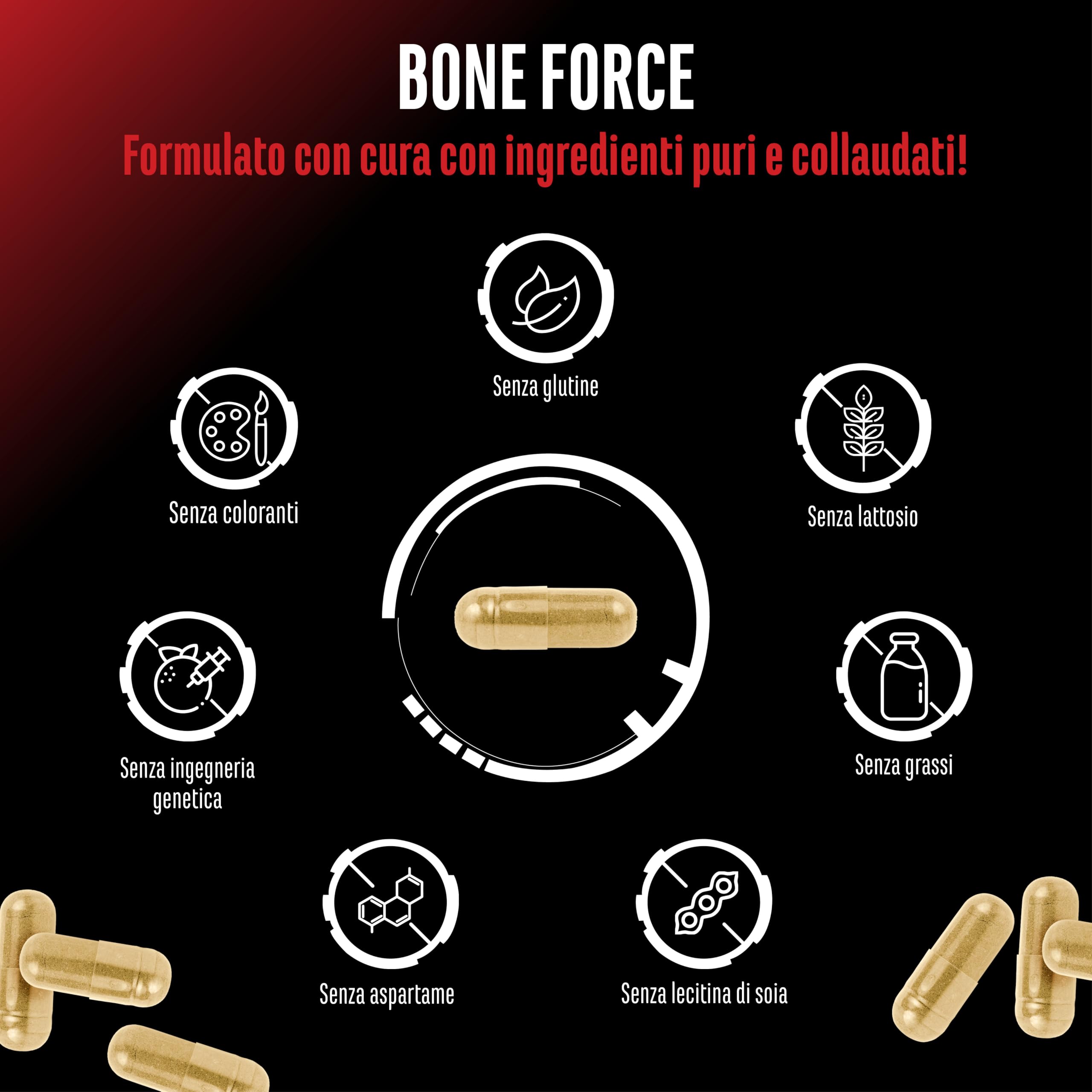 Elite Organ, Joint & Health Support Bone Force complesso articolare 180 capsule senza glutine