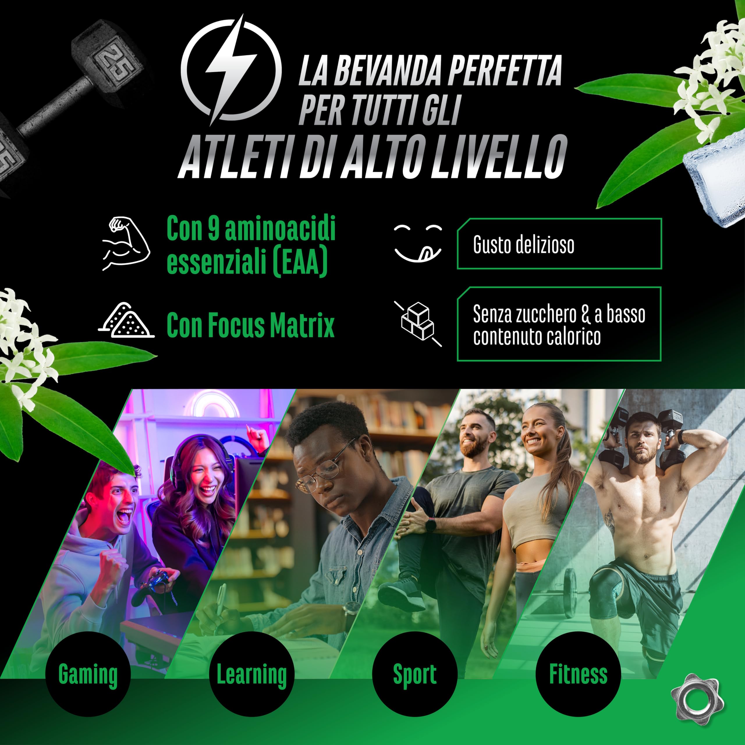 Elite Pre-Workout & Pump EAA Energy Mix bevanda in polvere 500 g Asperula