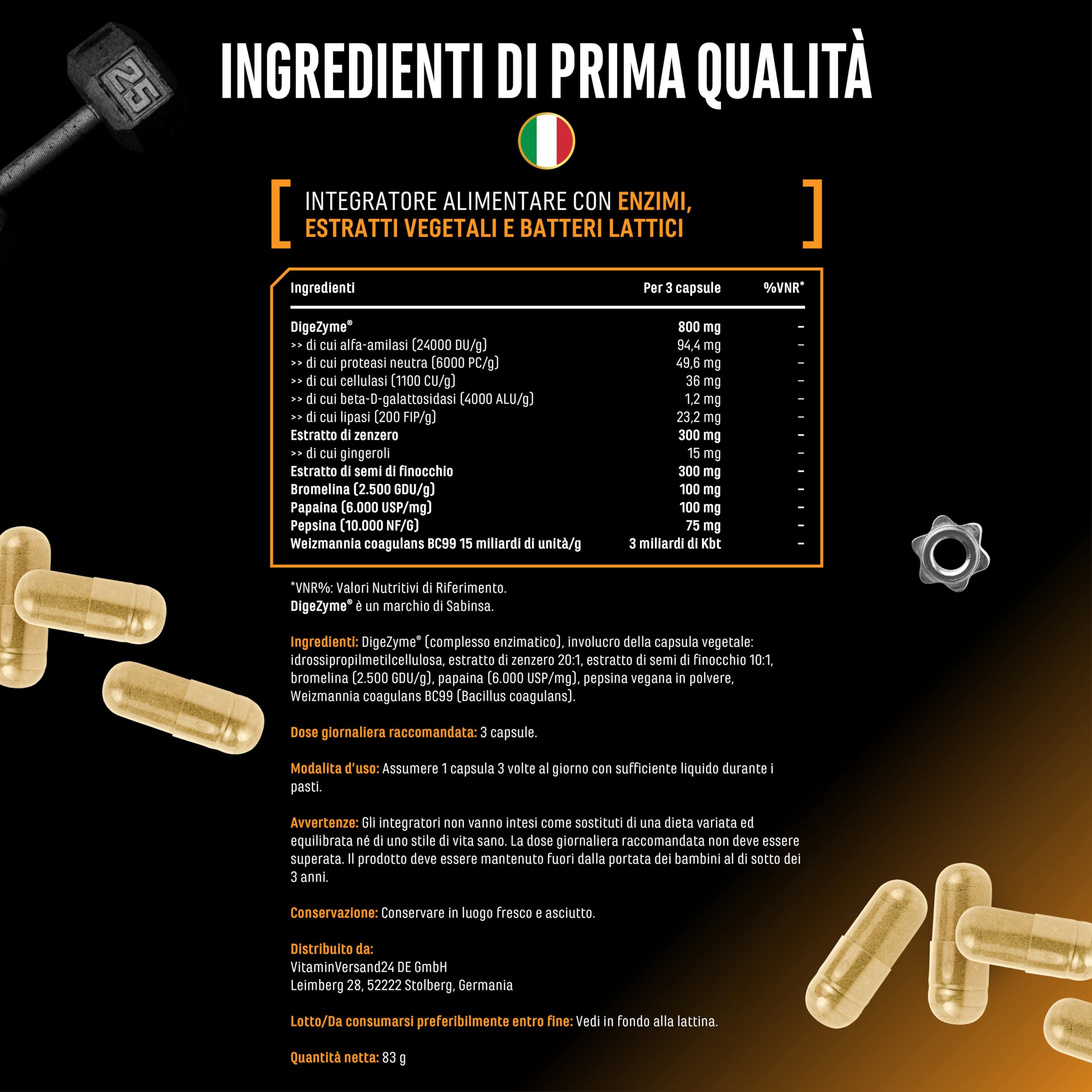 Elite Organ, Joint & Health Support Complesso enzimatico capsule 120 vegano