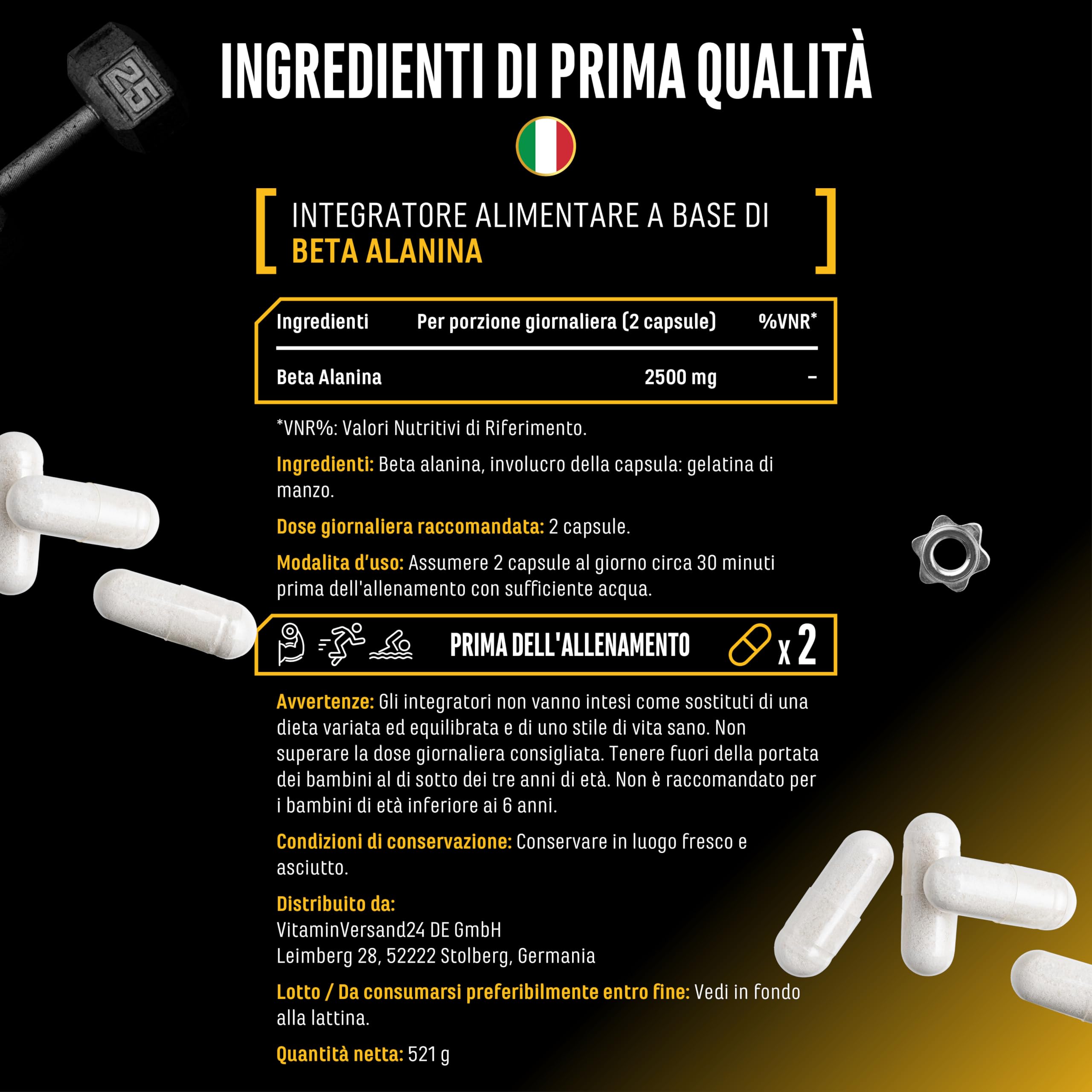 Elite Amino Singles Beta Alanina Ultra Caps integratore 365 capsule 1.250 mg