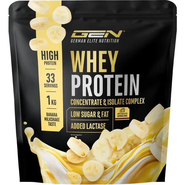 Elite Whey Protein in Polvere proteine gusto Frullato alla Banana 1000 g con lattasi