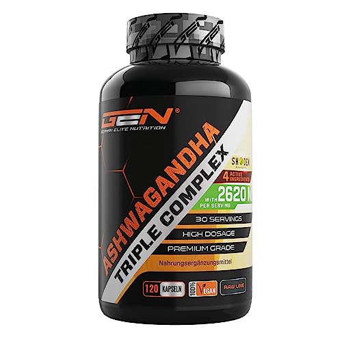 Elite Adaptogens, Sleep & Mind Ashwagandha Tripla integratore ashwagandha 120 capsule vegane 2620 mg per dose