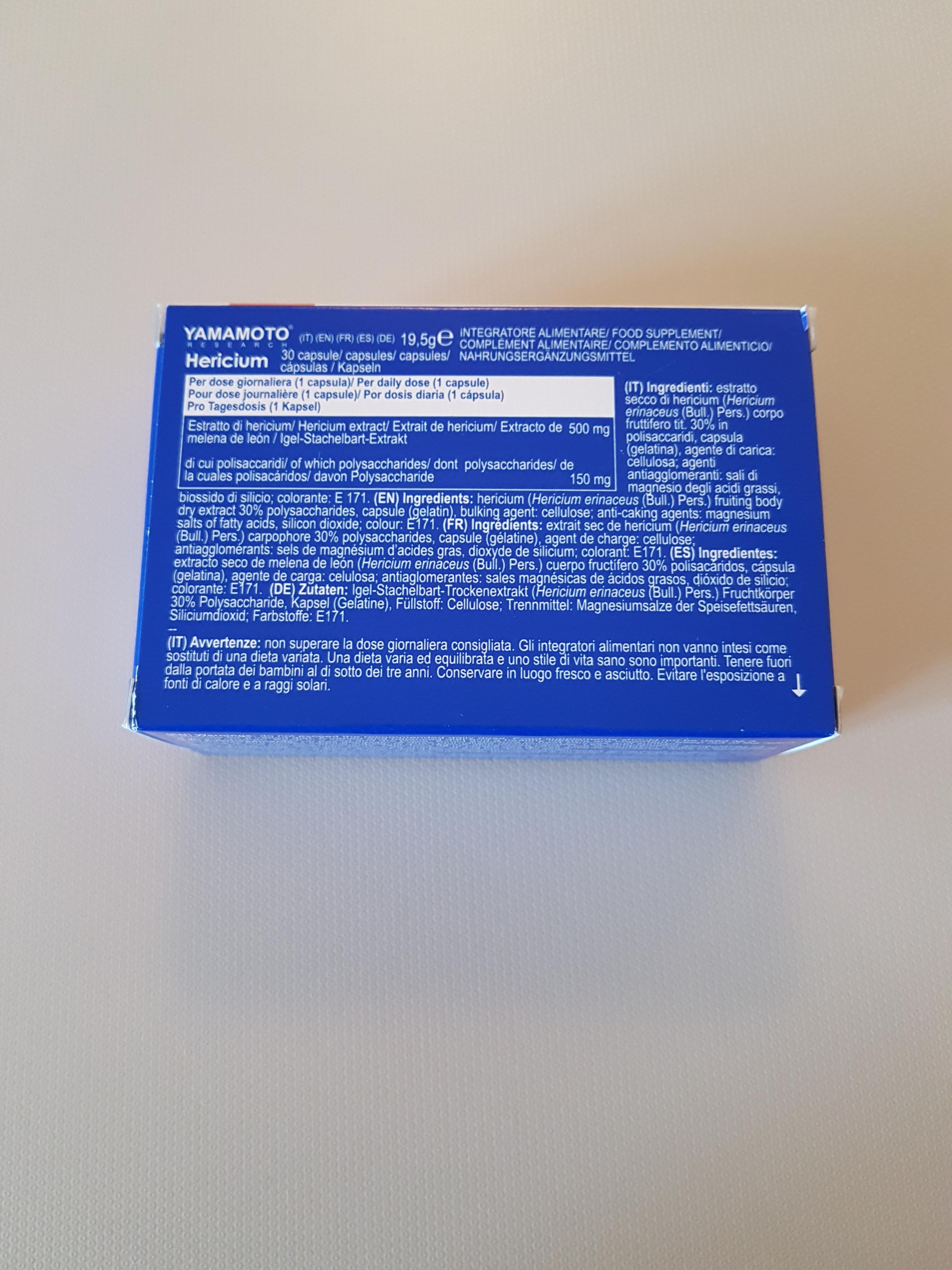 YAMAMOTO Sonno, Benessere Mentale e Memoria Research Hericium integratore 30 capsule, 50 g, 500 mg
