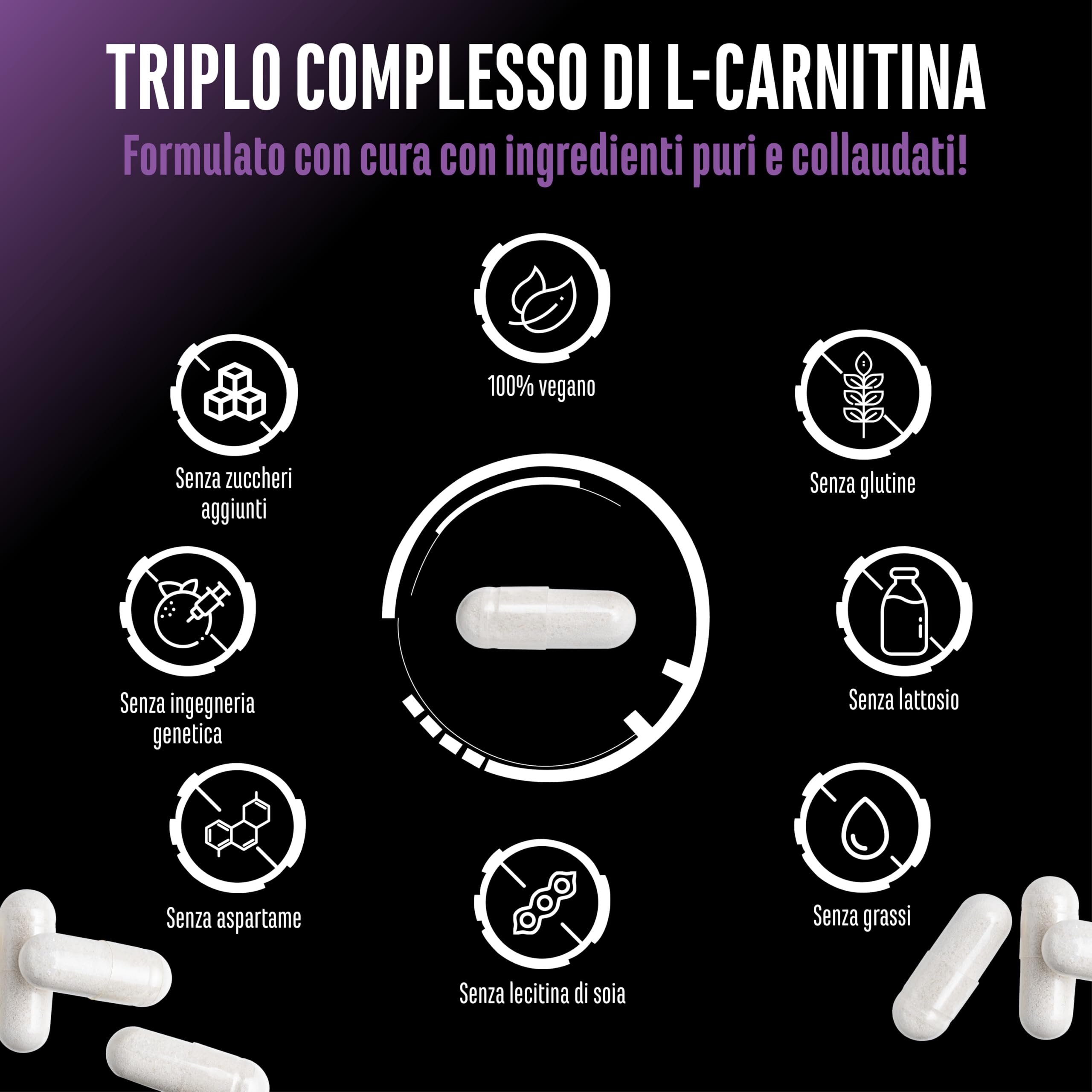 Elite Amino Singles L-Carnitina Triplo Complesso capsule vegane 120