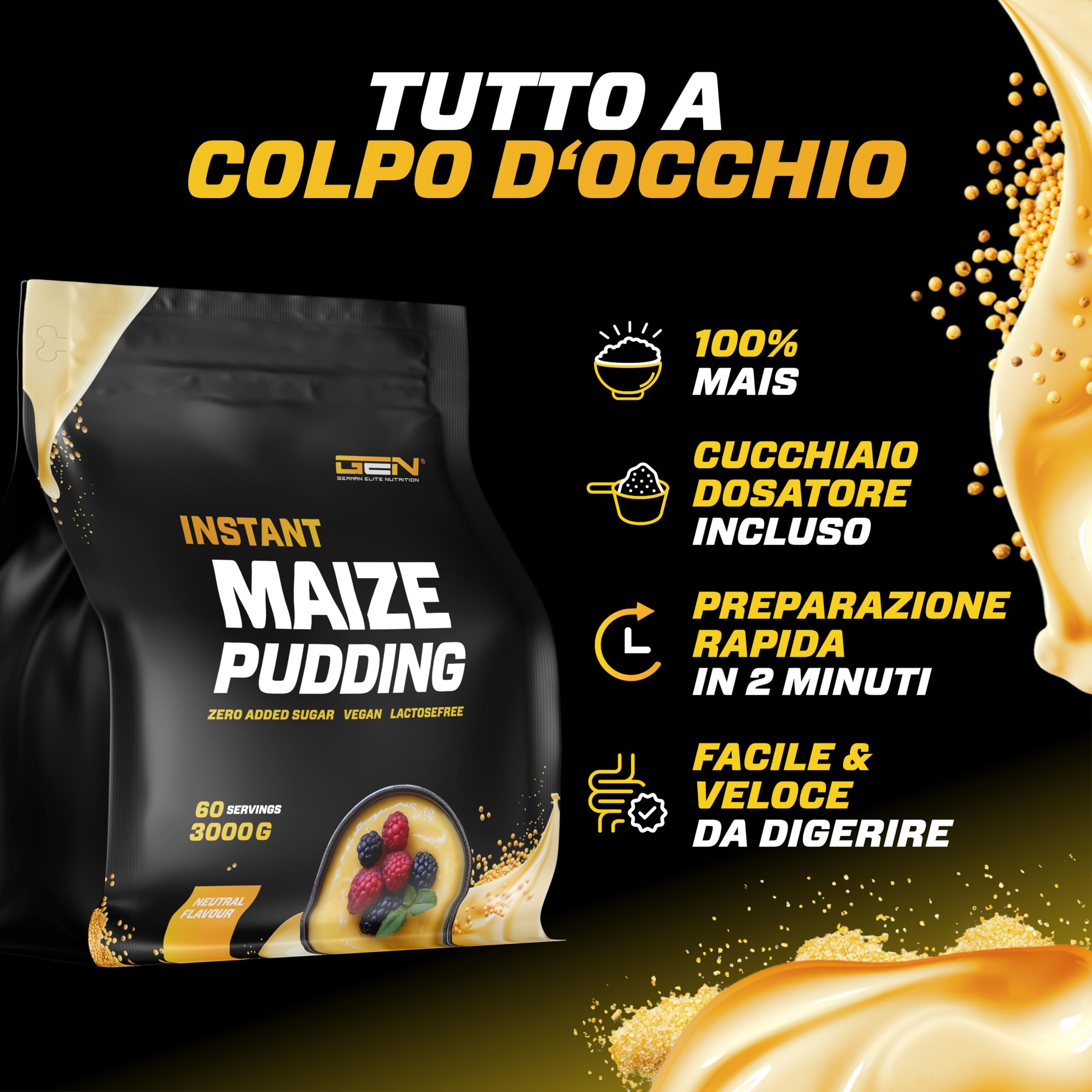 Elite Carbs & Mass Gainers Budino di Mais neutro budino 3 kg vegan