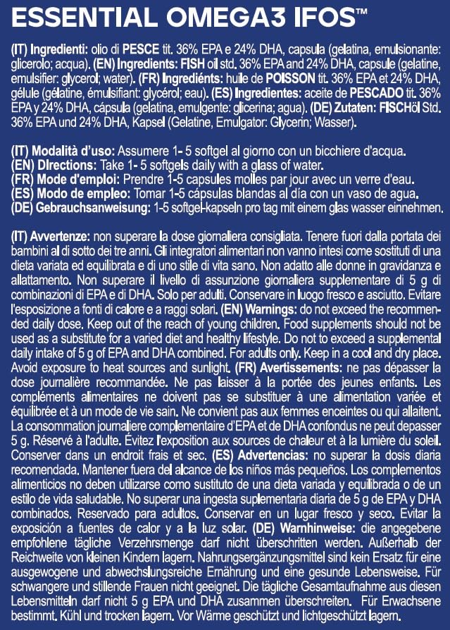 YAMAMOTO Omega-3 e Cuore e Circolazione Essential Omega-3 IFOS 240 softgel EPA DHA