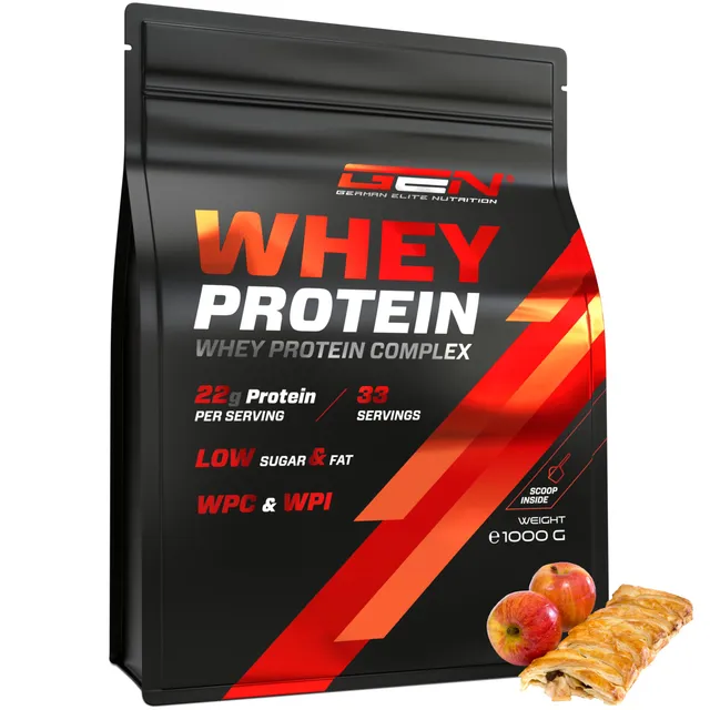 Elite Whey Protein Whey Proteine Complesso proteine in polvere 1 kg strudel di mele