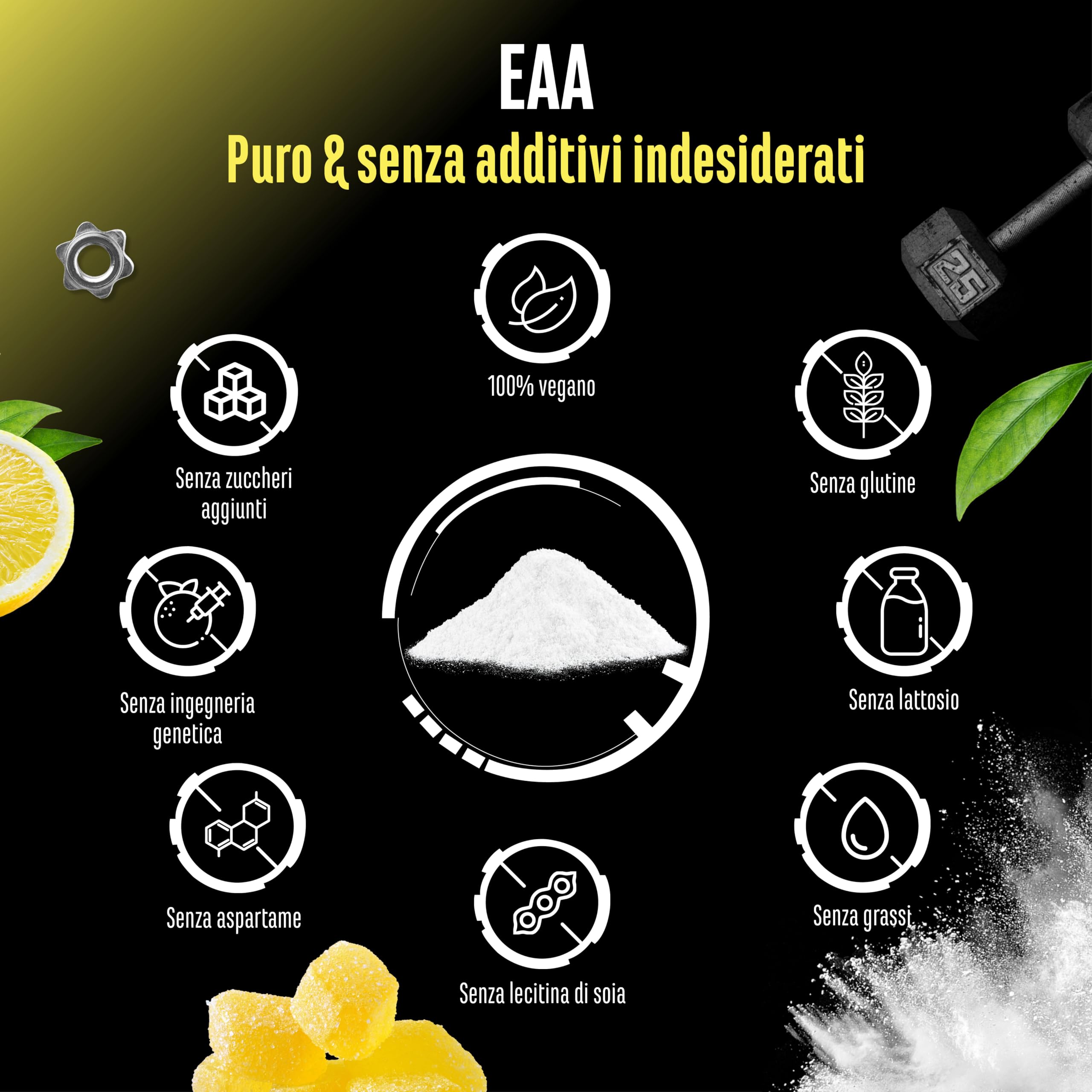 Elite EAA & BCAA Human Code EAA in polvere 532 g caramella al limone vegana