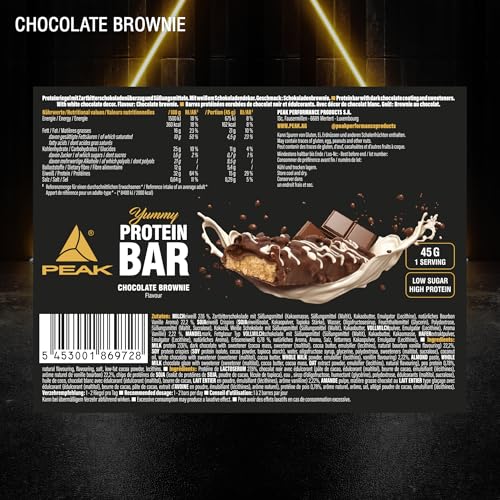 Green Peak Proteins PEAK Yummy Protein Bar barretta proteica 12 x 45 g brownie