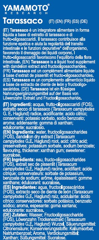 Yamamoto Drenanti e Depurativi Tarassaco integratore liquido 100 ml gusto ananas