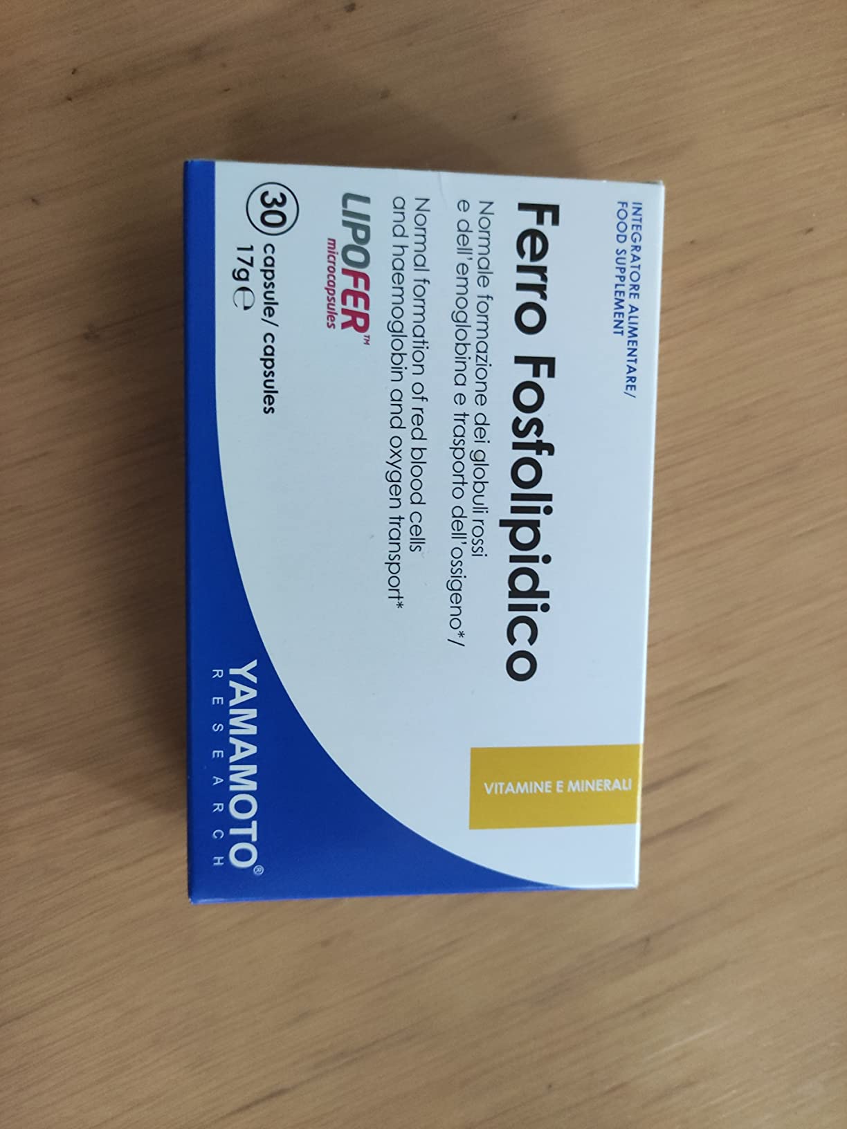 YAMAMOTO Vitamine e Minerali Ferro Fosfolipidico capsule 30 capsule, con vitamina C
