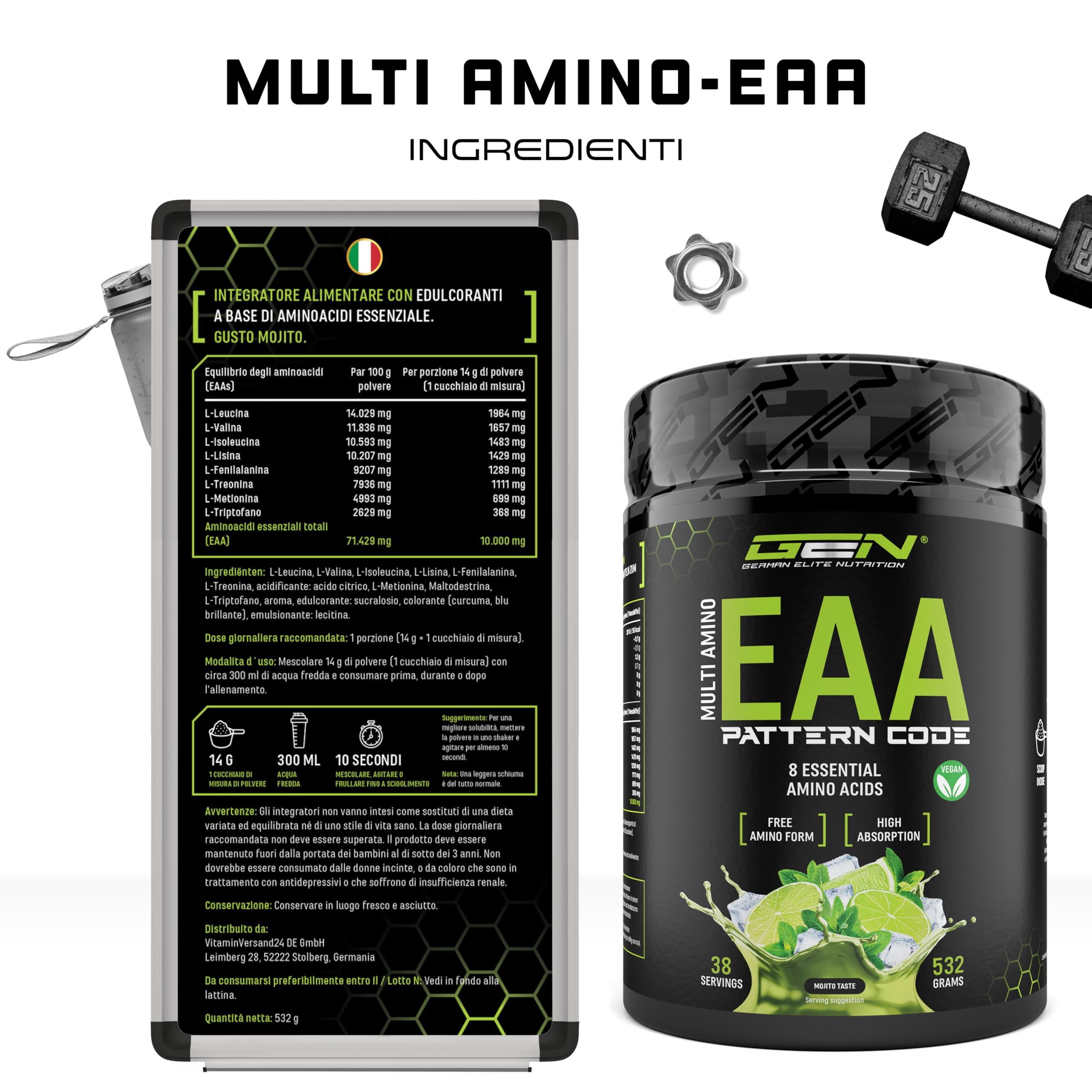 Elite EAA & BCAA Polvere EAA in polvere Mojito 532 g vegana