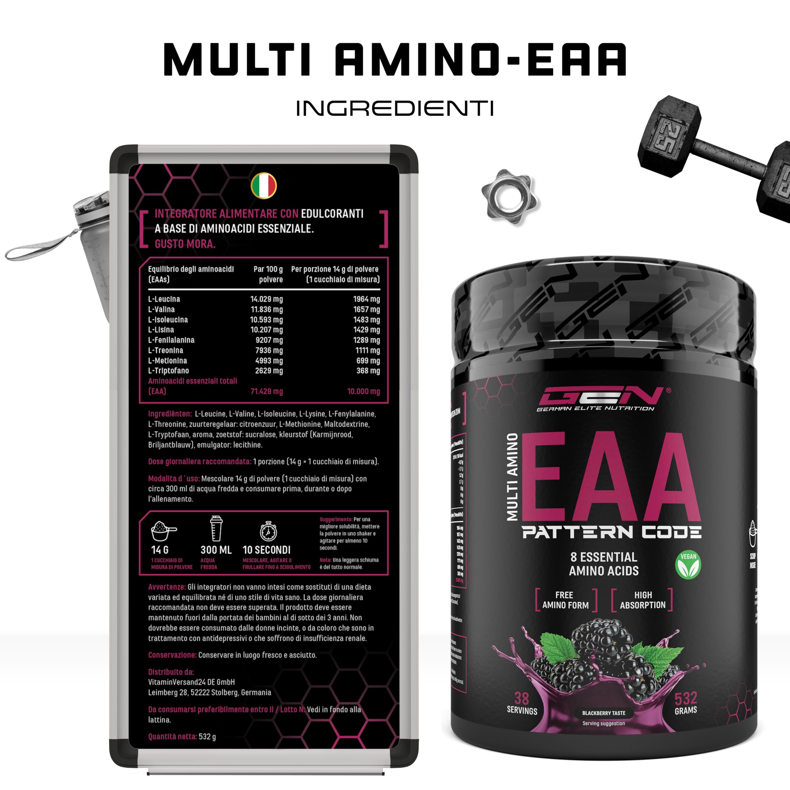 Elite EAA & BCAA EAA in polvere 532 g mora Human Code
