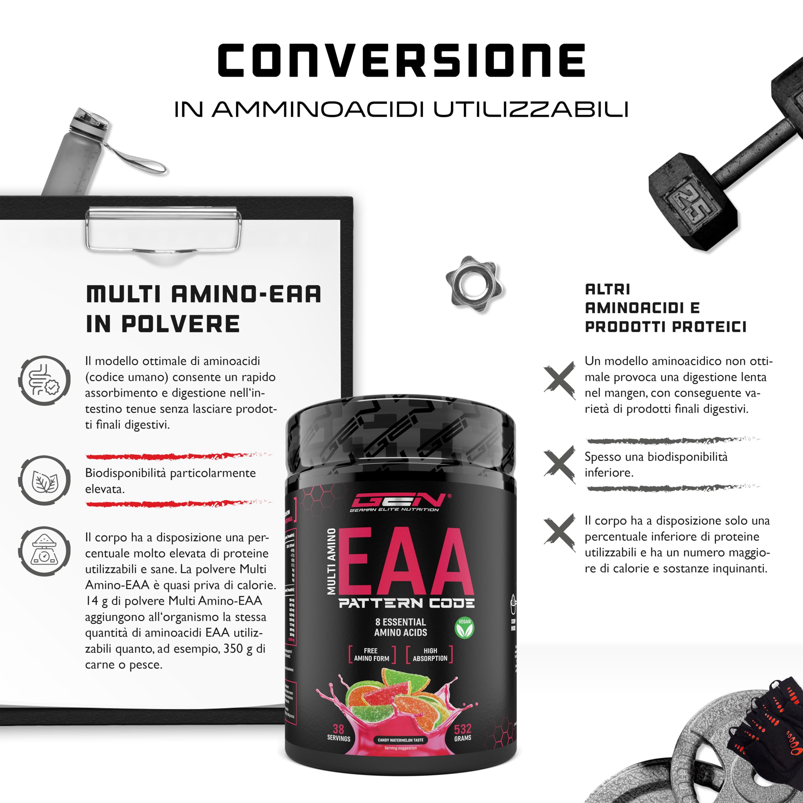 Elite EAA & BCAA EAA in polvere 532 g Candy Watermelon vegano