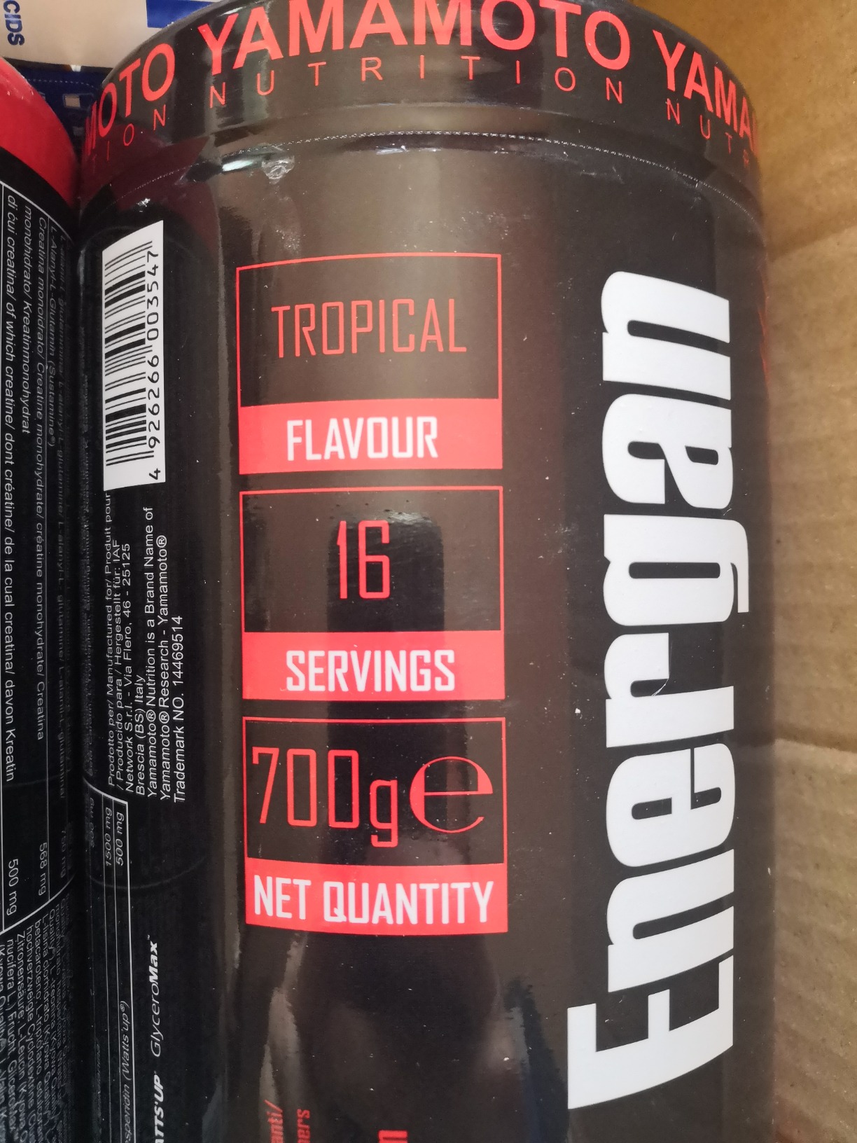 YAMAMOTO Intra-Workout e Post-Workout Energan bevanda 700 g con HBCD