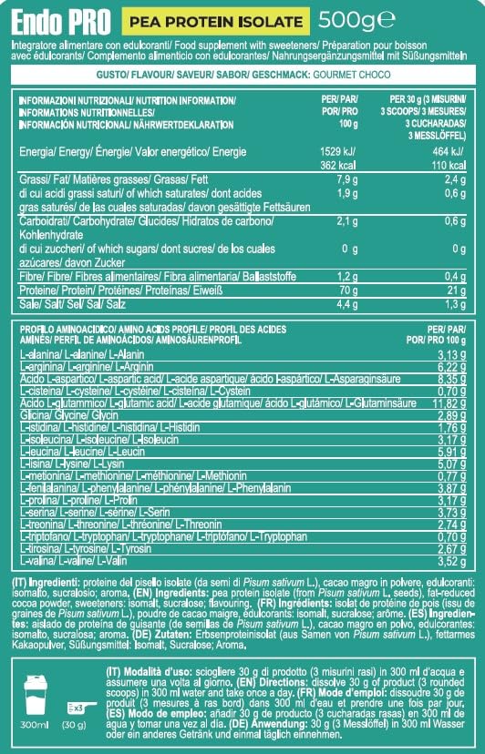 YAMAMOTO Proteine EndoPRO proteine isolate 500 g cioccolato vegane