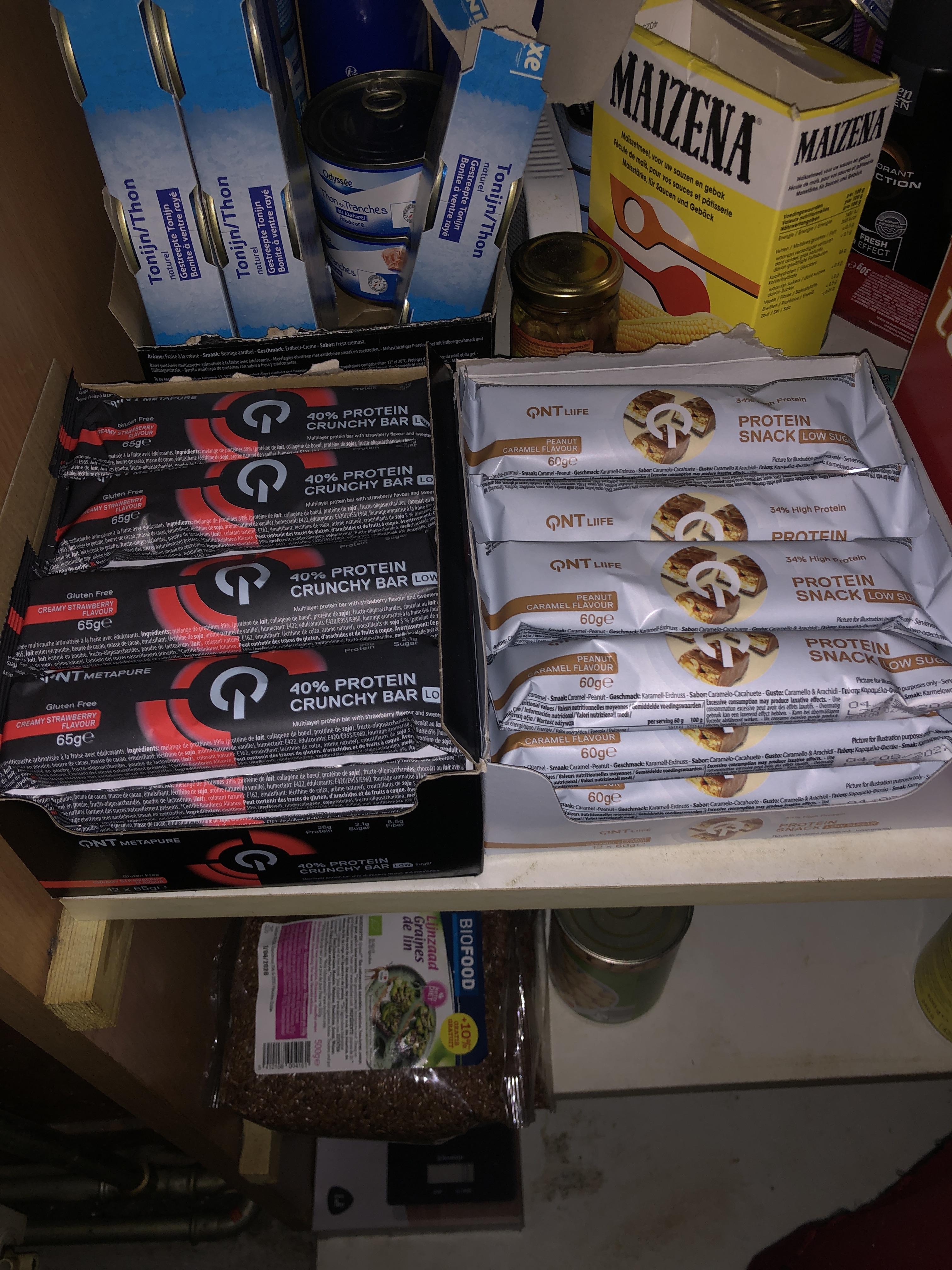 QNT Protein Bars Protein Snack bar barretta proteica Caramel Peanuts 12 × 60 g