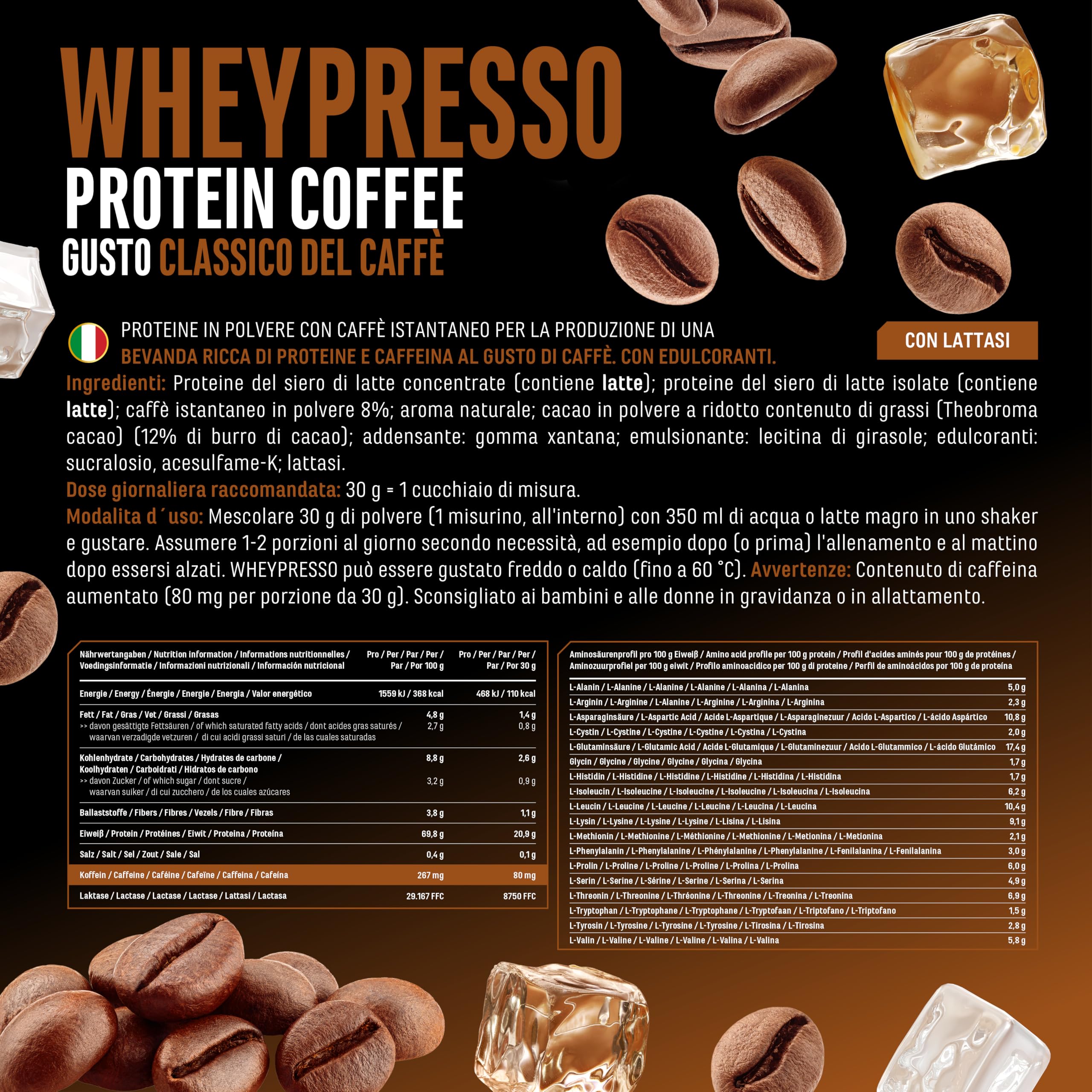 Elite Whey Protein Wheypresso Protein Coffee proteine in polvere 908 g caffè classico