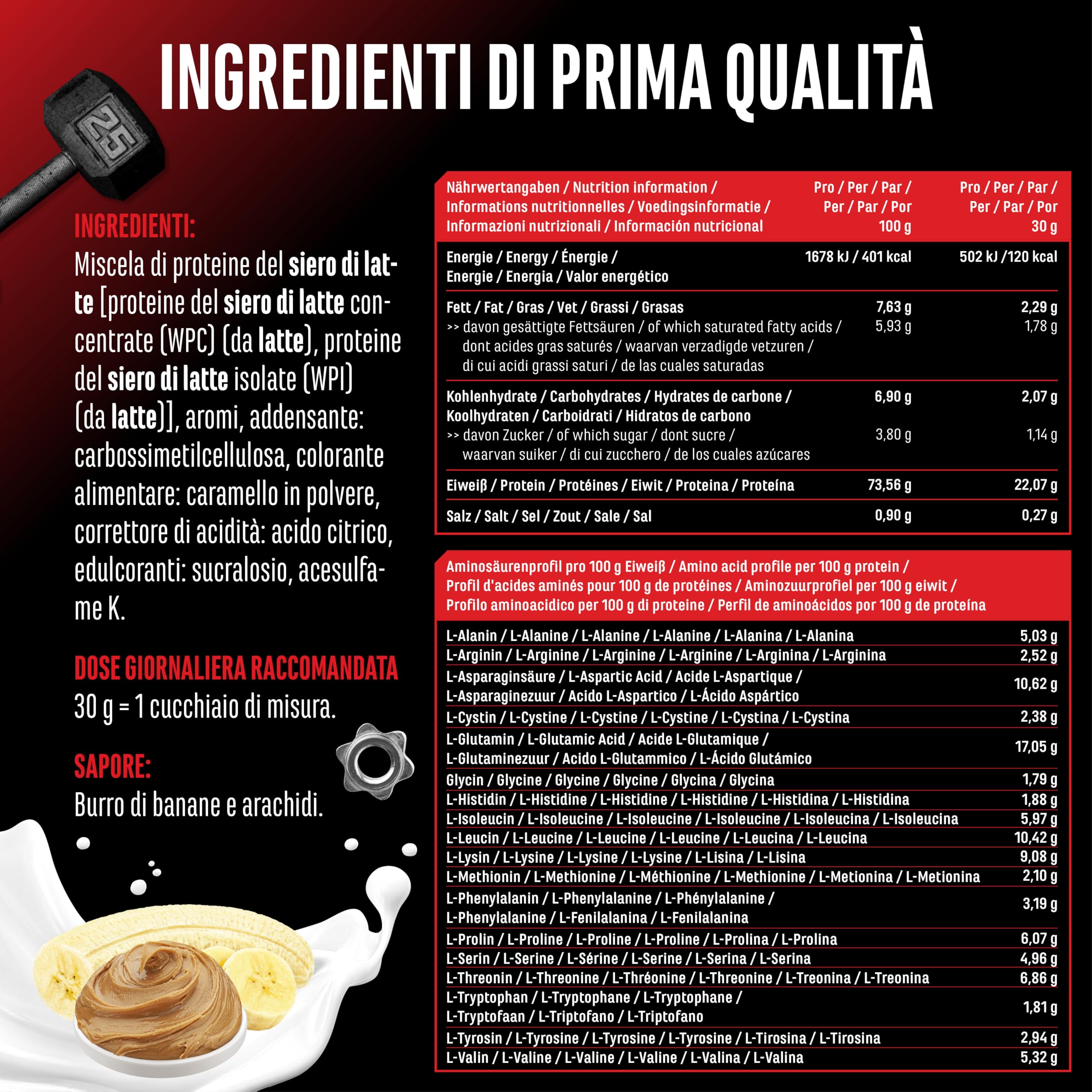 Elite Whey Protein Whey Proteine Complesso whey protein 1000 g burro di arachidi e banana isolato