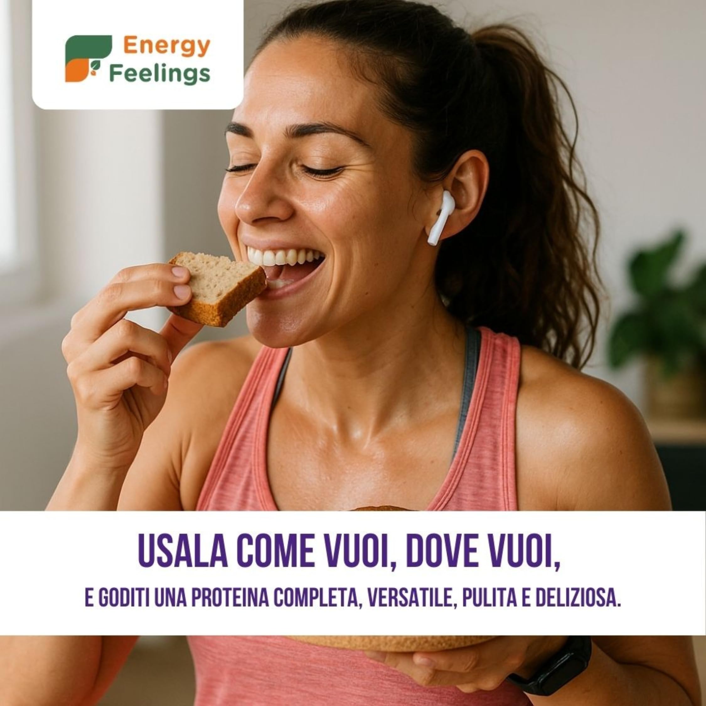 Energy Feelings Proteine vegane di lievito nutrizionale in polvere 1 kg neutre 82%