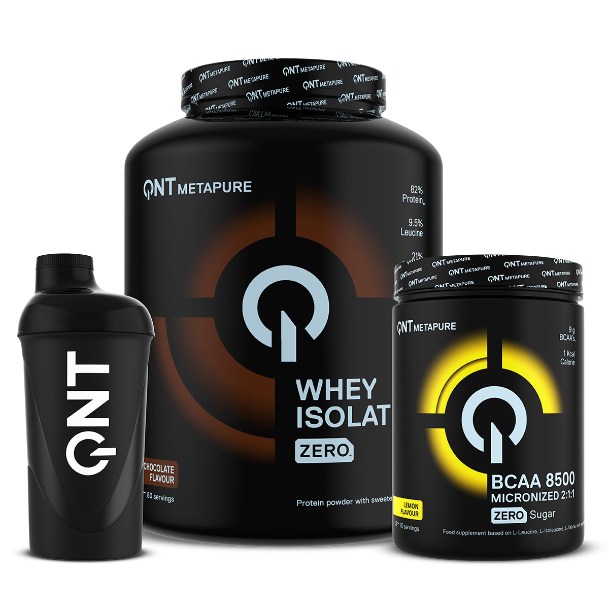 QNT Bundles Mass Gainer Pack bundle 908 g whey Belgian chocolate + BCAA Lemon 350 g
