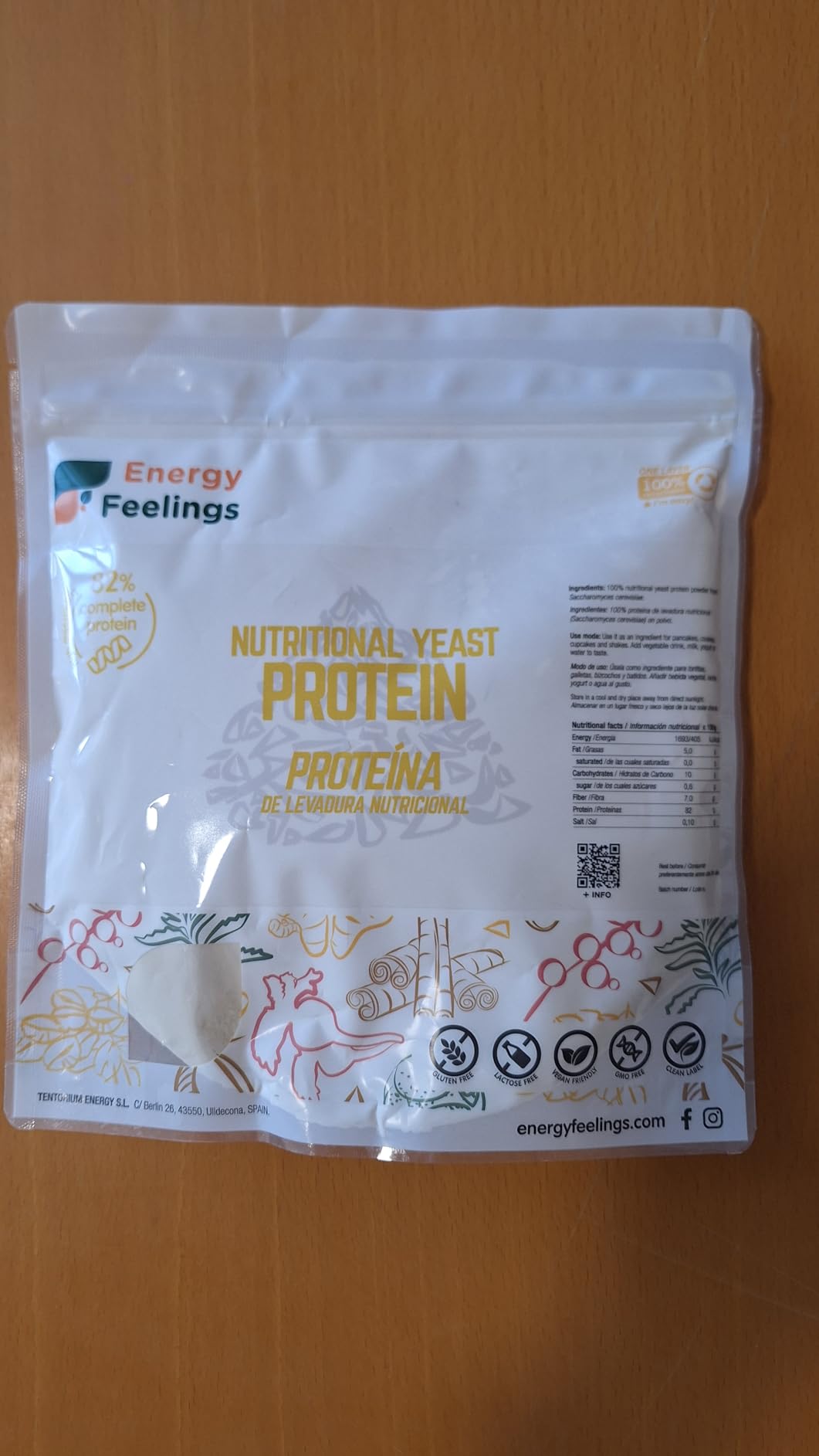 Energy Feelings Proteine vegane di lievito nutrizionale in polvere 1 kg neutre 82%