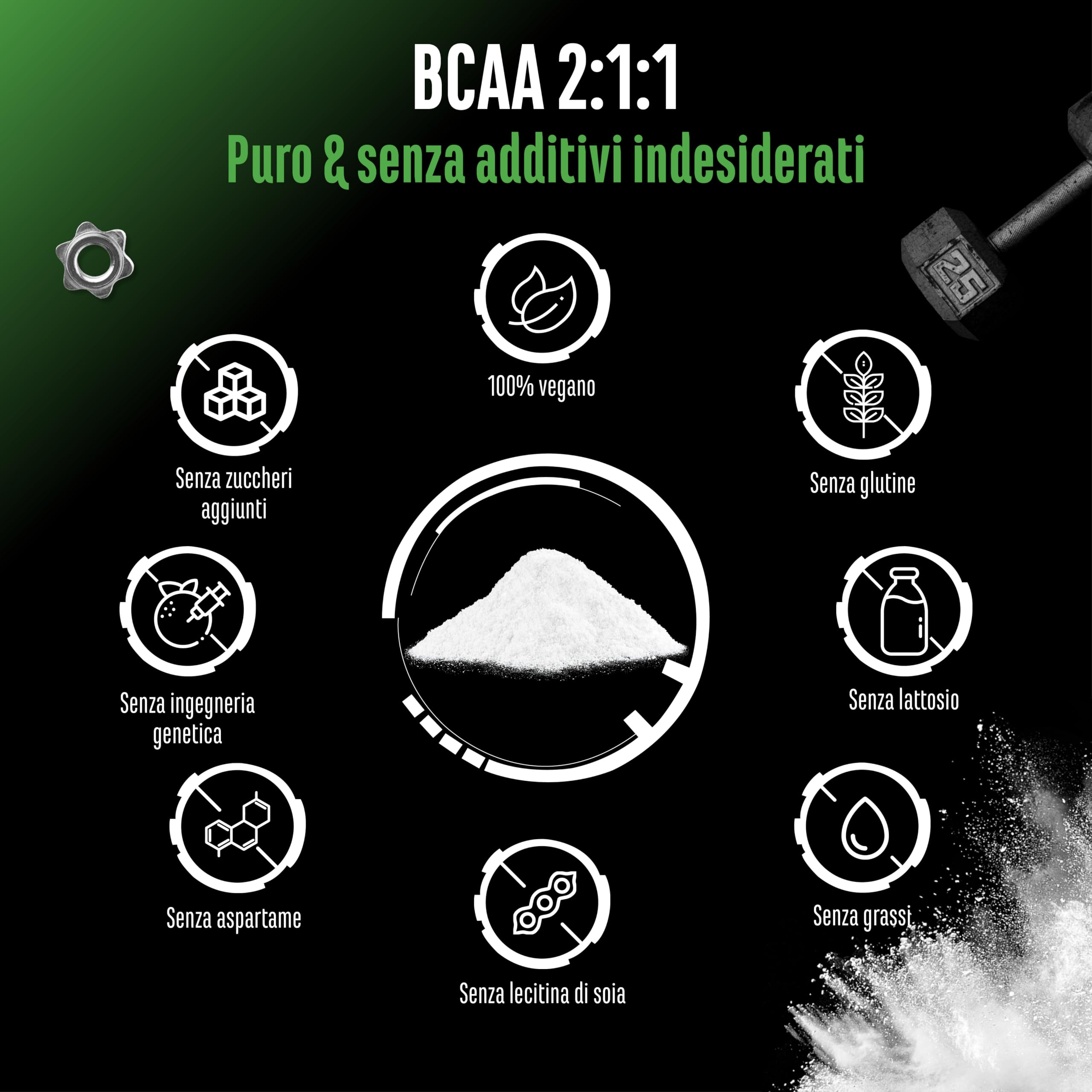 Elite EAA & BCAA BCAA 2:1:1 polvere 500 g pura senza additivi