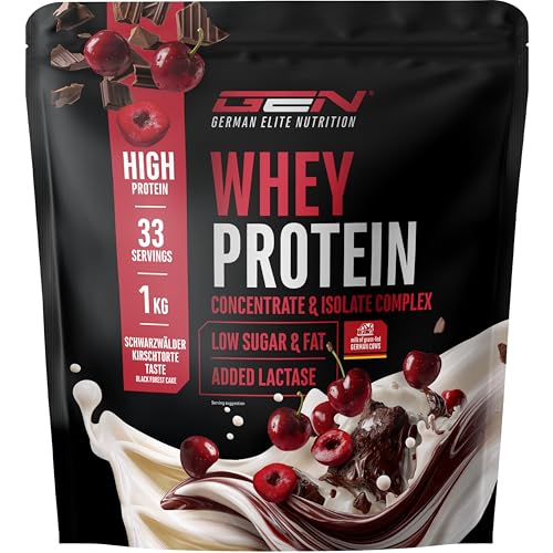 Elite Whey Protein in polvere 1000 g Ciliegia della Foresta Nera con lattasi