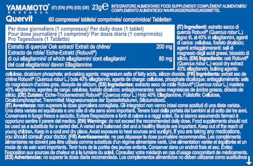 YAMAMOTO Vitamine e Minerali Quervit integratore 60 compresse 50 g estratto di quercia