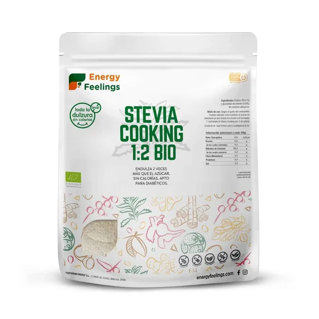 Energy Feelings Endulzantes naturales Stevia Cooking BIO 1:2 dolcificante 1 kg biologico