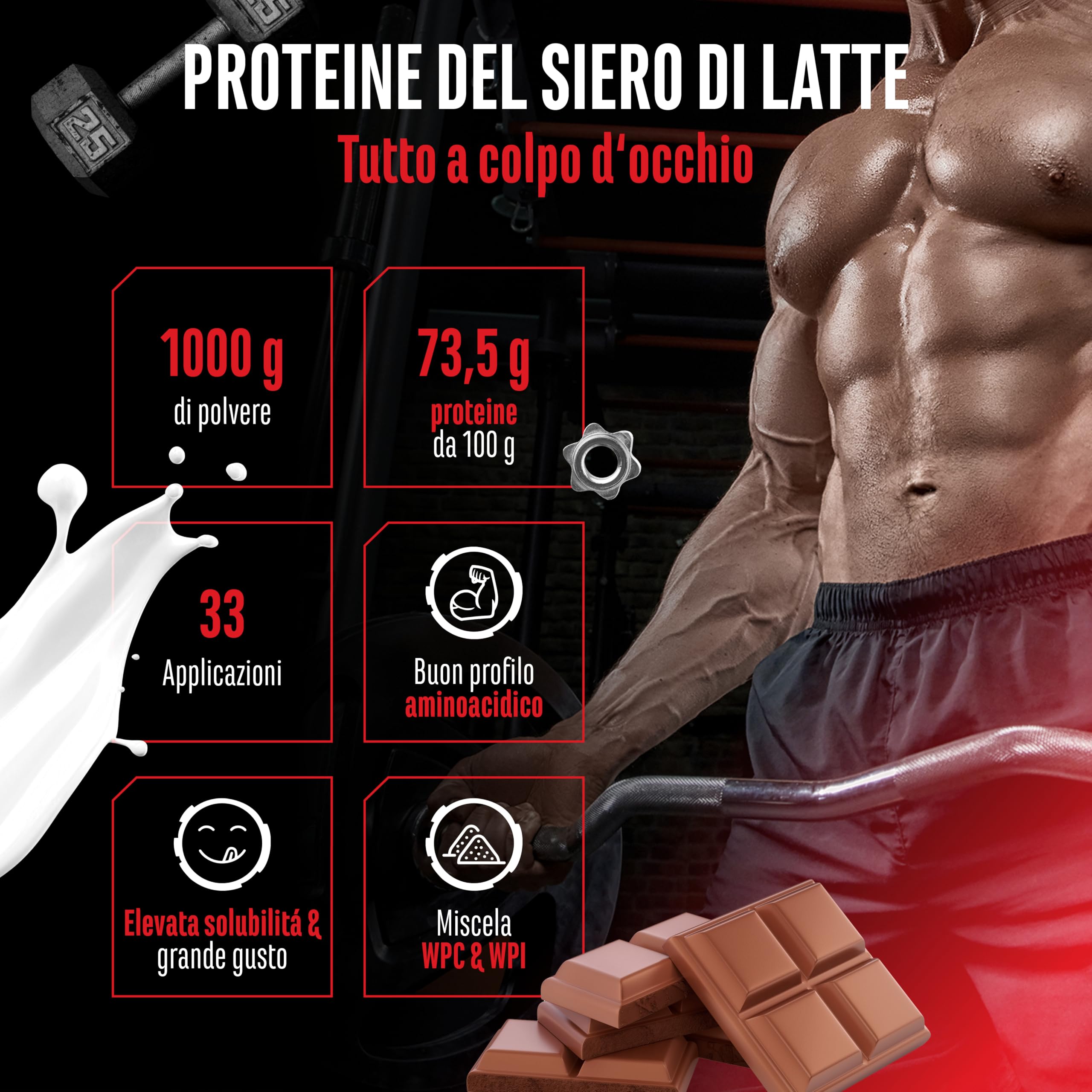 Elite Whey Protein in polvere 1000 g Cioccolato al latte con isolato