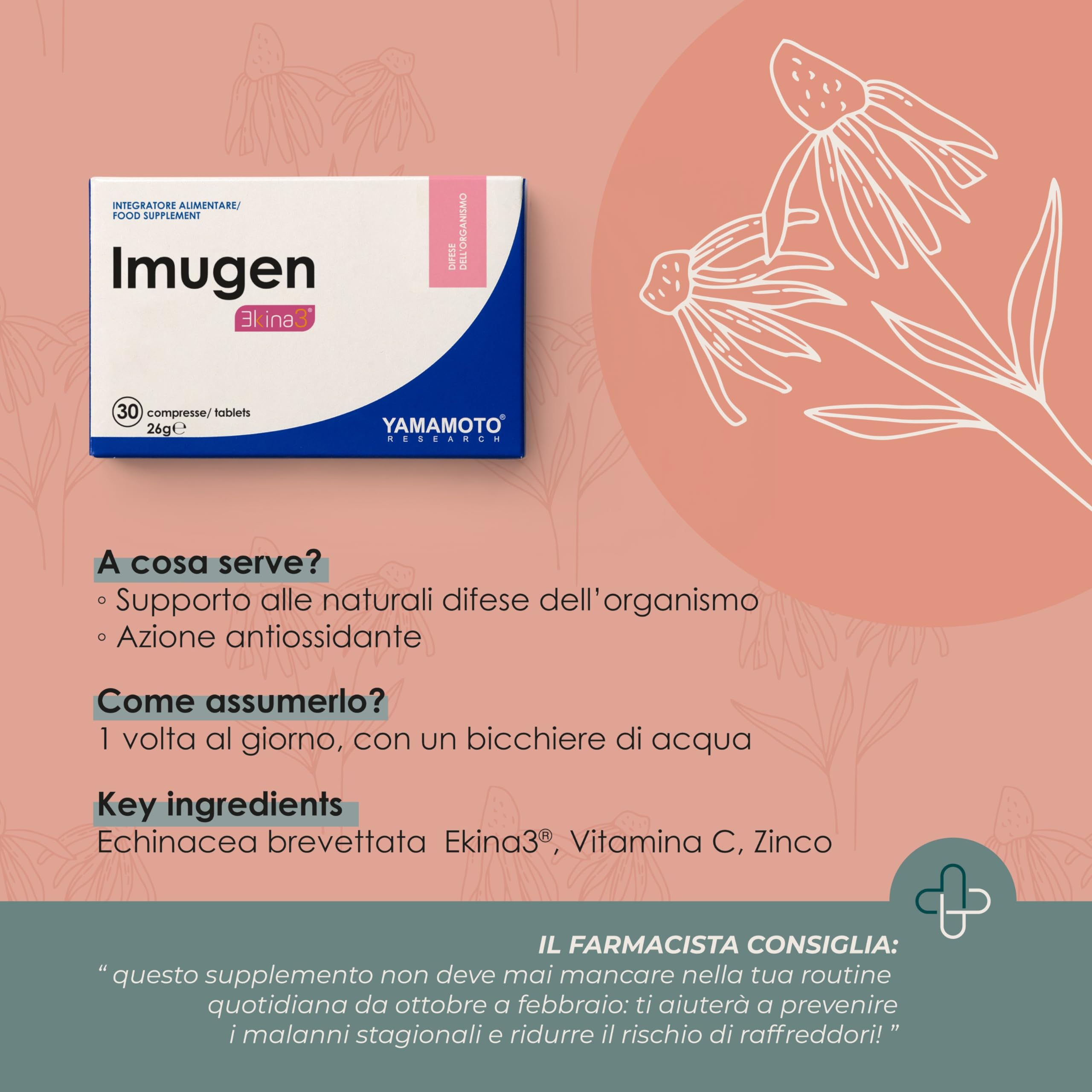 YAMAMOTO Sistema Immunitario Imugen integratore 30 compresse vitamina C zinco