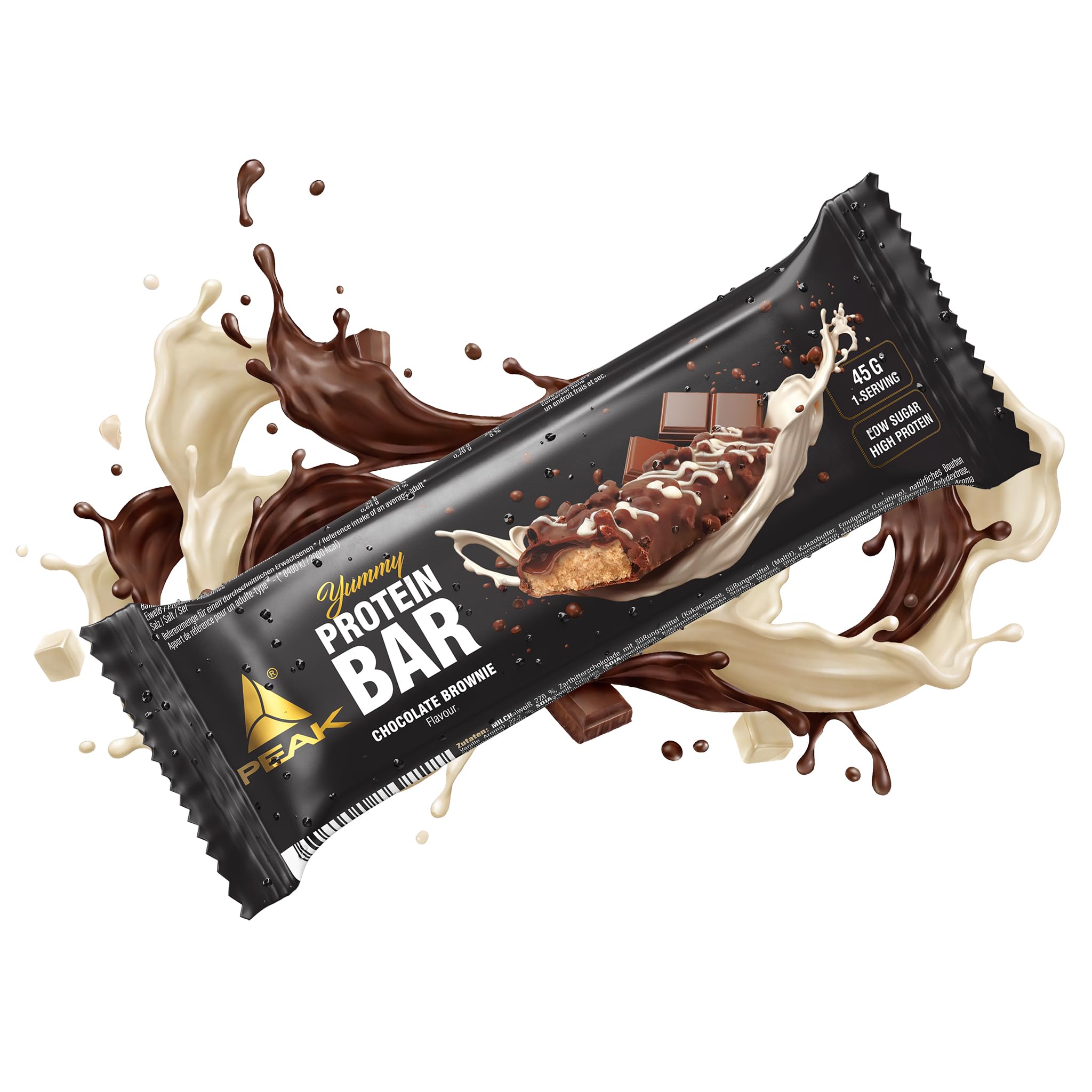 Green Peak Proteins PEAK Yummy Protein Bar barretta proteica 12 x 45 g brownie