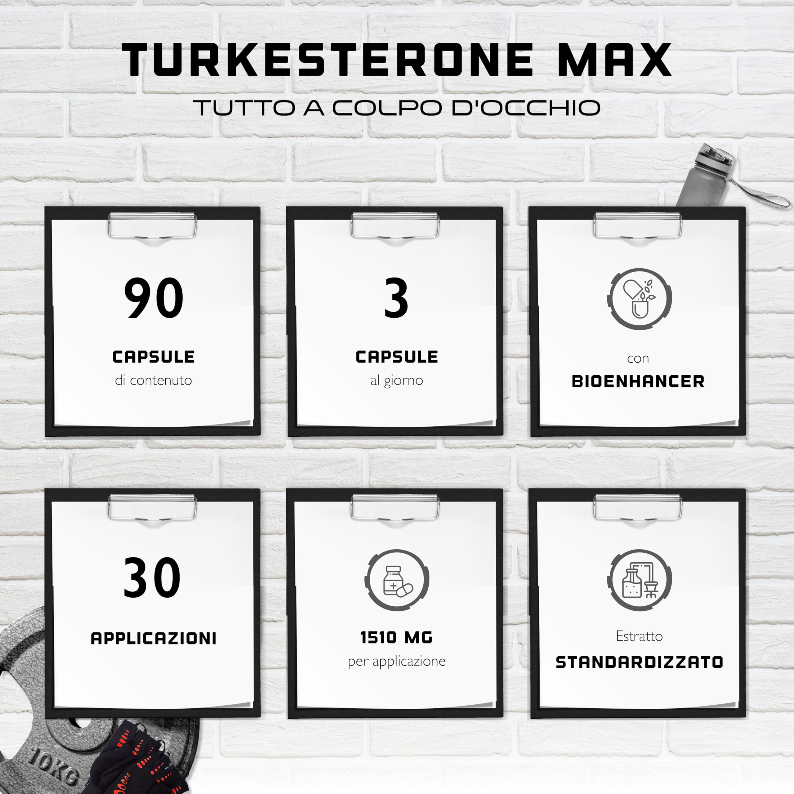 Elite Testo & Vitality Botanicals Turkesterone Max integratore 90 capsule 1510 mg