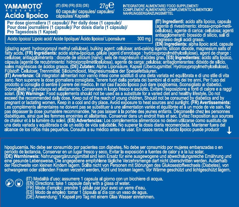 Yamamoto Antiossidanti Acido Lipoico capsule 30 capsule 200 mg