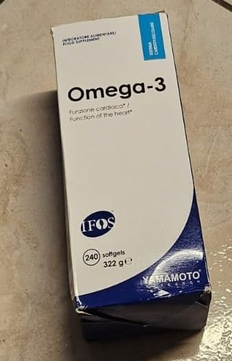 Yamamoto Omega-3 e Cuore e Circolazione Omega-3 IFOS integratore 240 softgels, olio di pesce