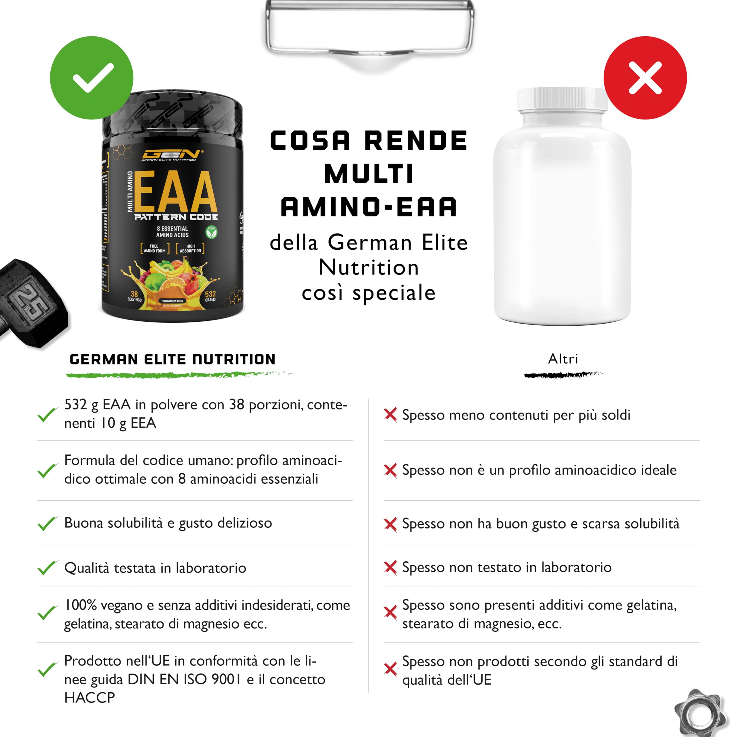 Elite EAA & BCAA Polvere EAA in polvere 532 g multivitamin vegana