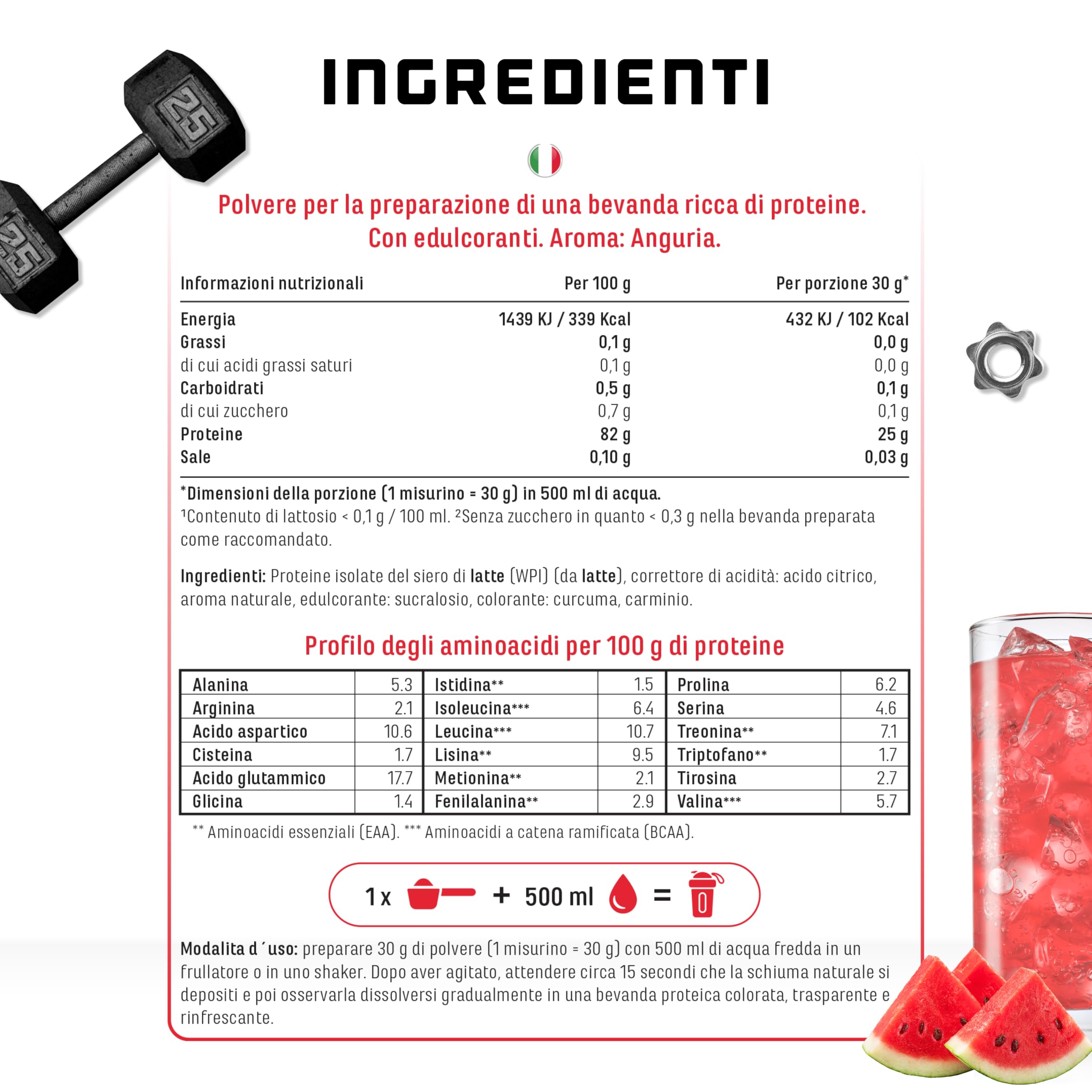 Elite Clear Whey Isolate Protein Shake 900 g Anguria senza lattosio