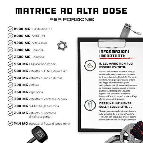 Elite Pre-Workout & Pump Push it to the Limit pre-workout Frutti di bosco 577 g caffeina