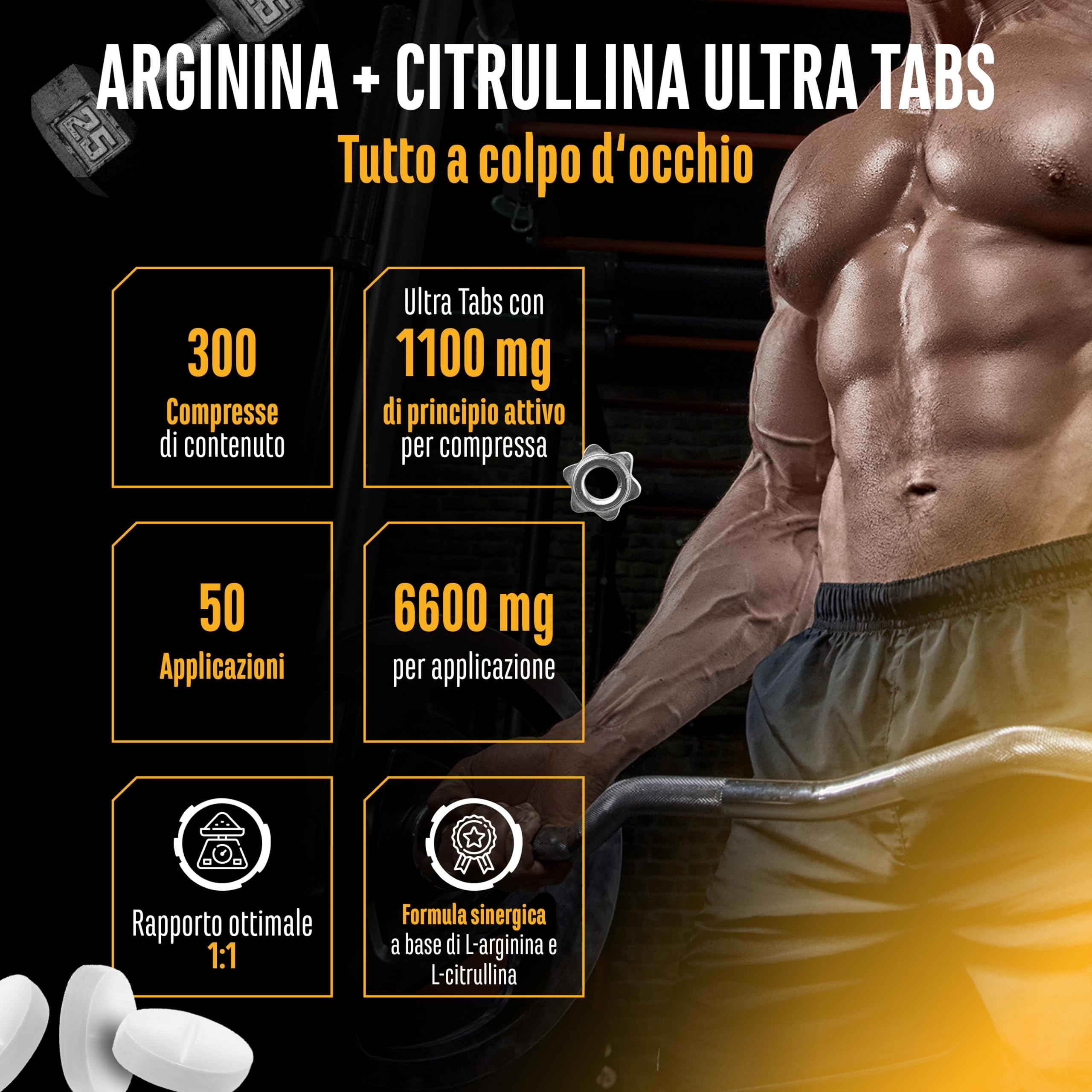 Elite Amino Singles L-Arginina + L-Citrullina integratore 300 compresse vegane
