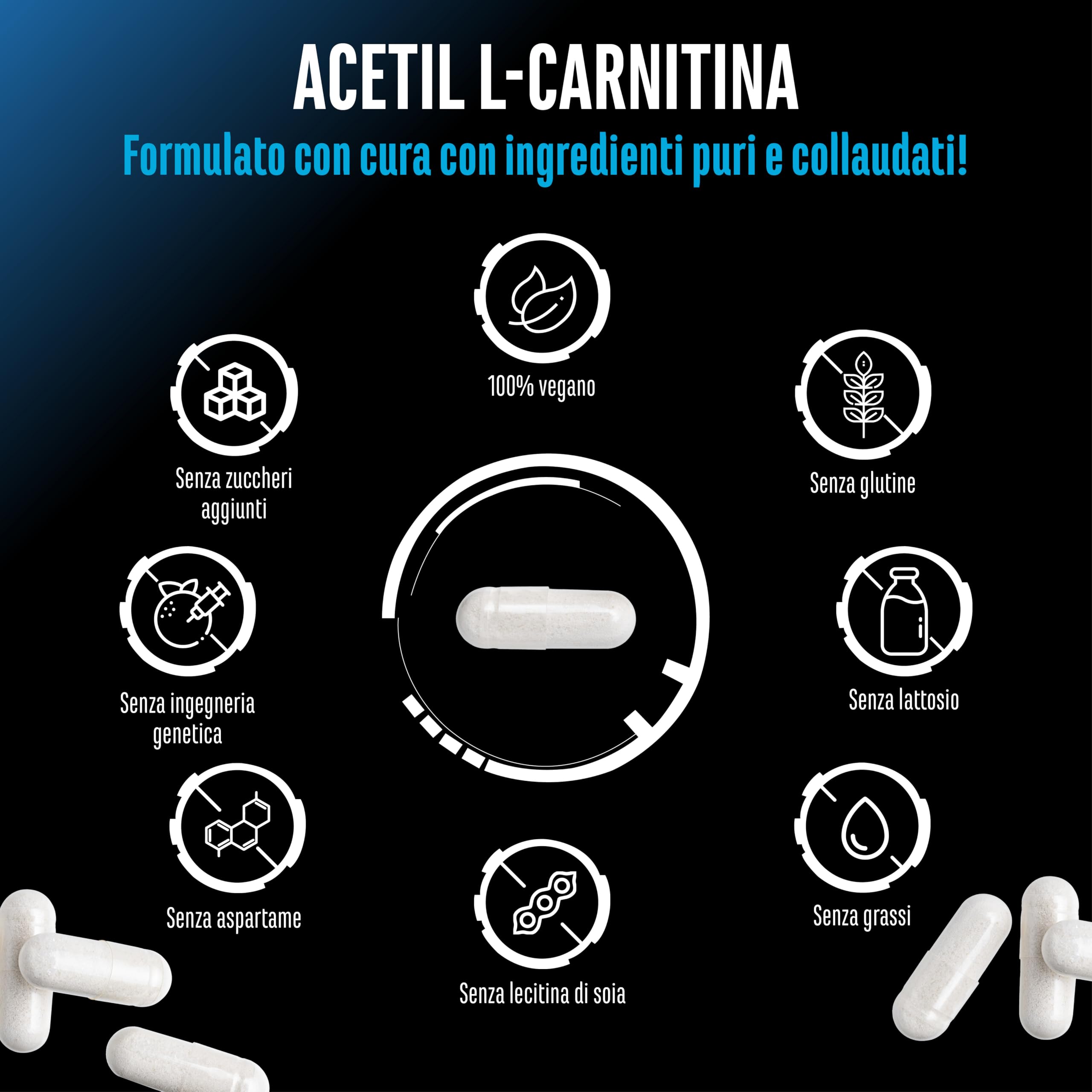 Elite Amino Singles Acetyl-L-Carnitina capsule vegane 250 da 500 mg