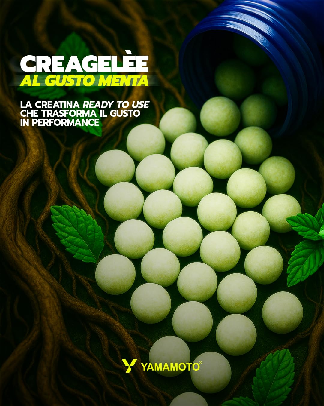 Yamamoto Creatina CreaGelèe creatina monoidrato 90 supergelèe menta effervescente