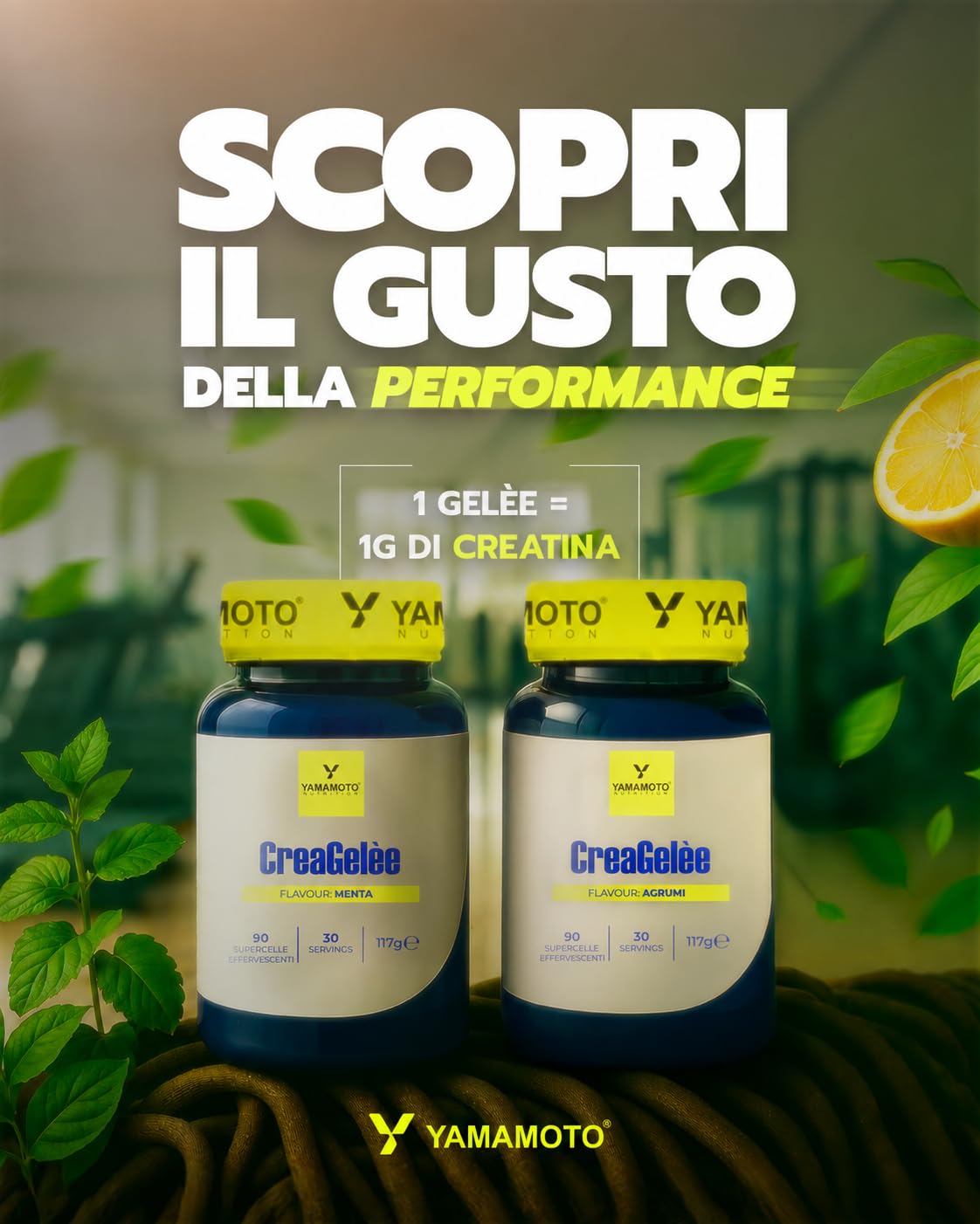 Yamamoto Creatina CreaGelèe creatina monoidrato 90 supergelèe menta effervescente