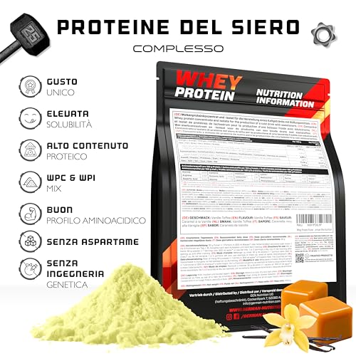 Elite Whey Protein Whey Proteine Complesso 1000 g vaniglia toffee isolato