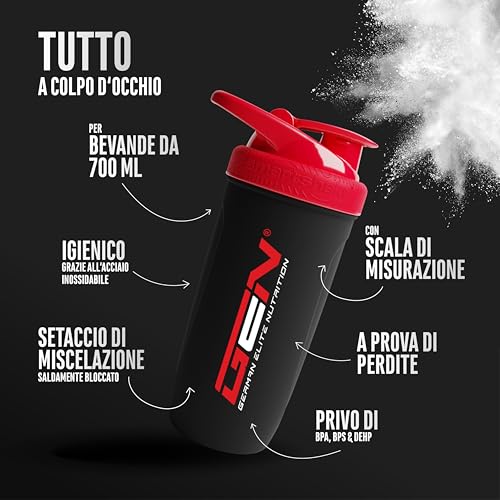 Elite Accessories Reforce shaker in acciaio inox nero 700 ml