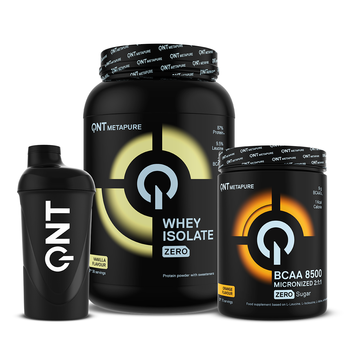 QNT Bundles Mass Gainer Pack bundle 908 g whey Belgian chocolate + BCAA Lemon 350 g