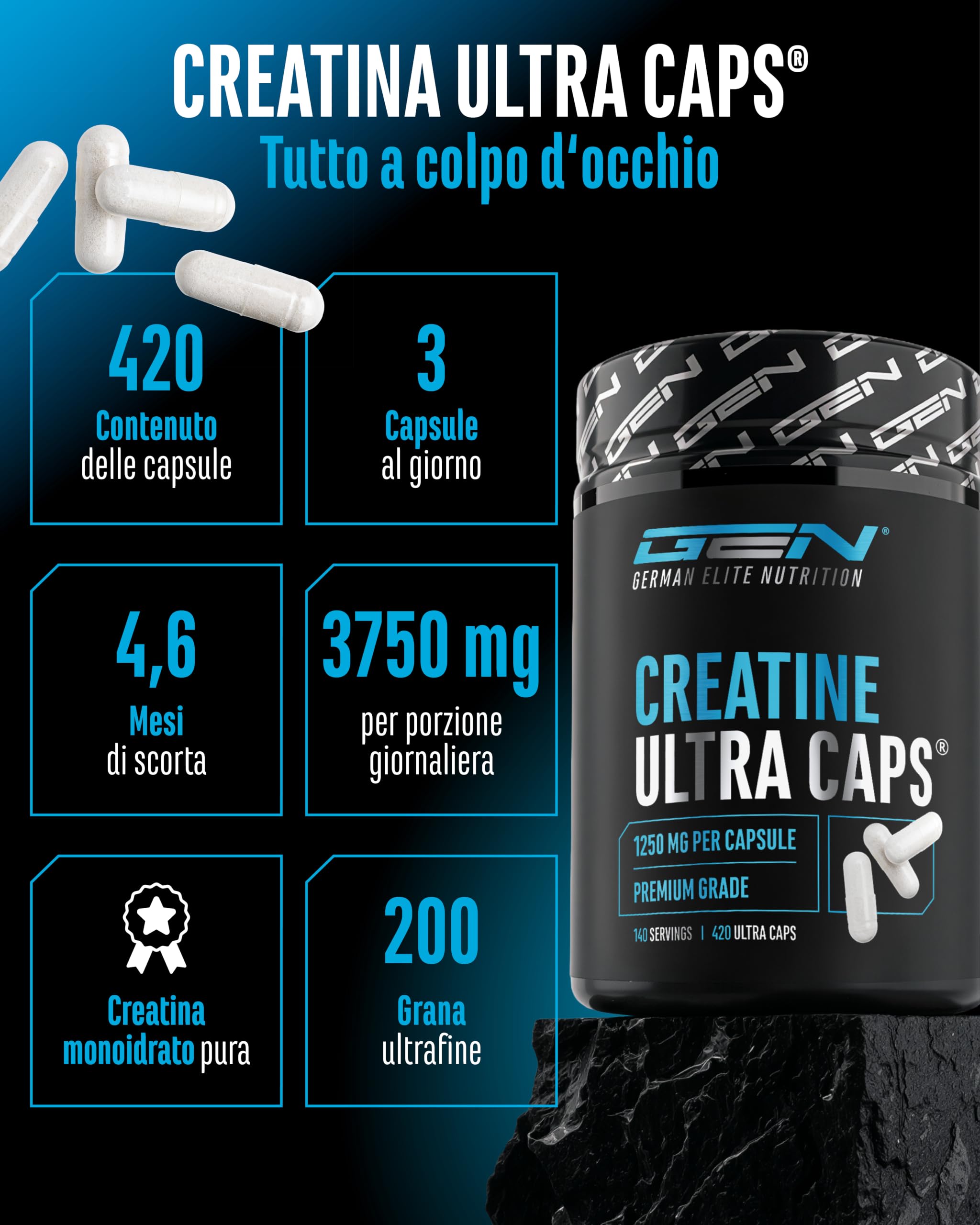 Elite Creatine Ultra Caps® capsule 420 pezzi monoidrato