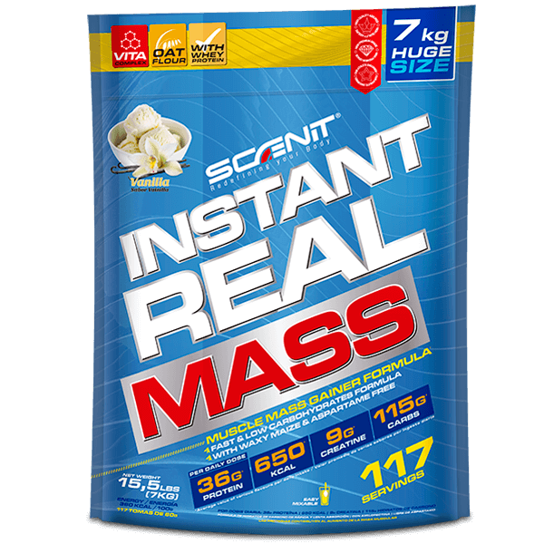 Scenit Nutrition Gainer di peso Instant Real Mass mass gainer Cioccolato 1 kg, 650 kcal