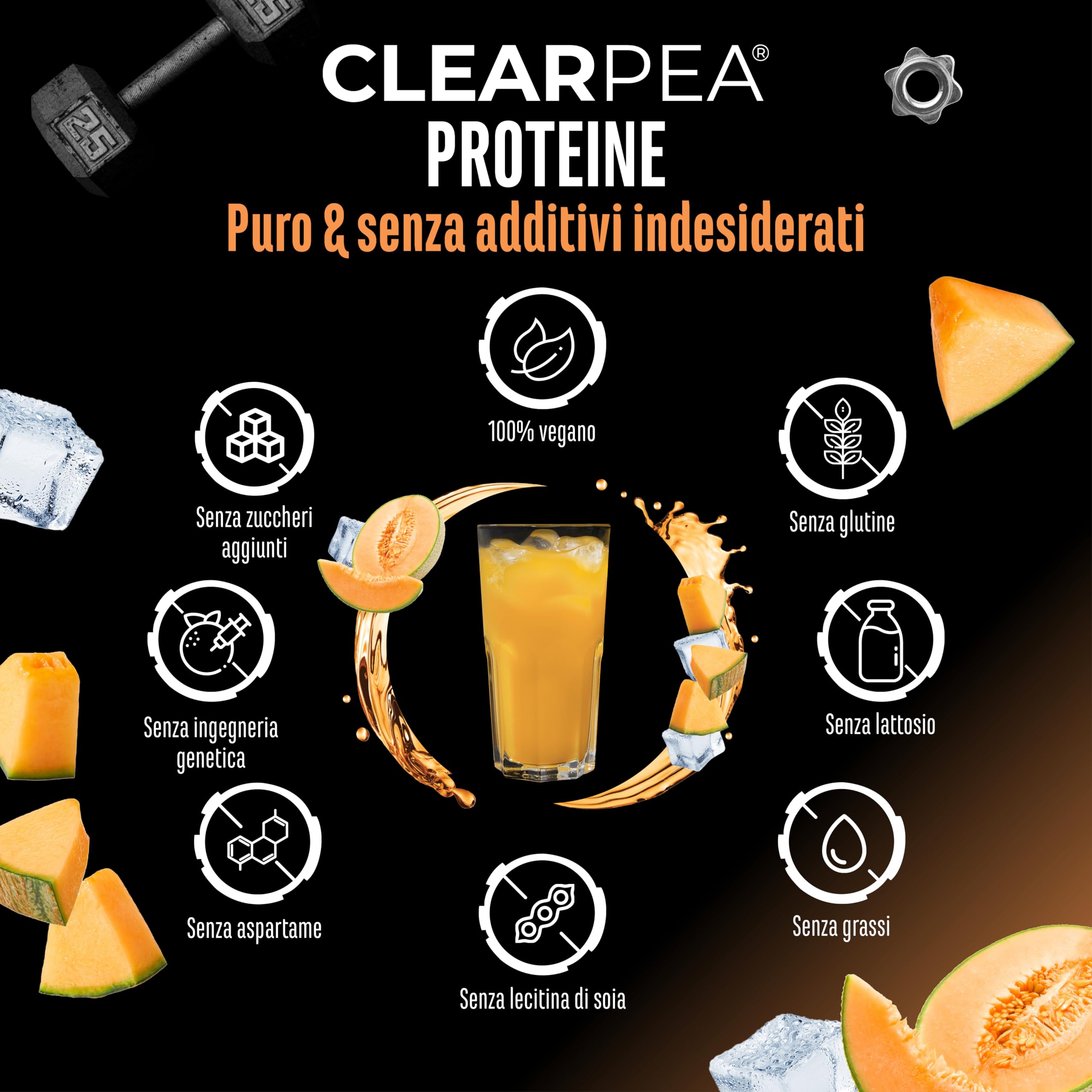 Elite Plant Protein ClearPea® proteine vegetali Melone al Miele 454 g vegane